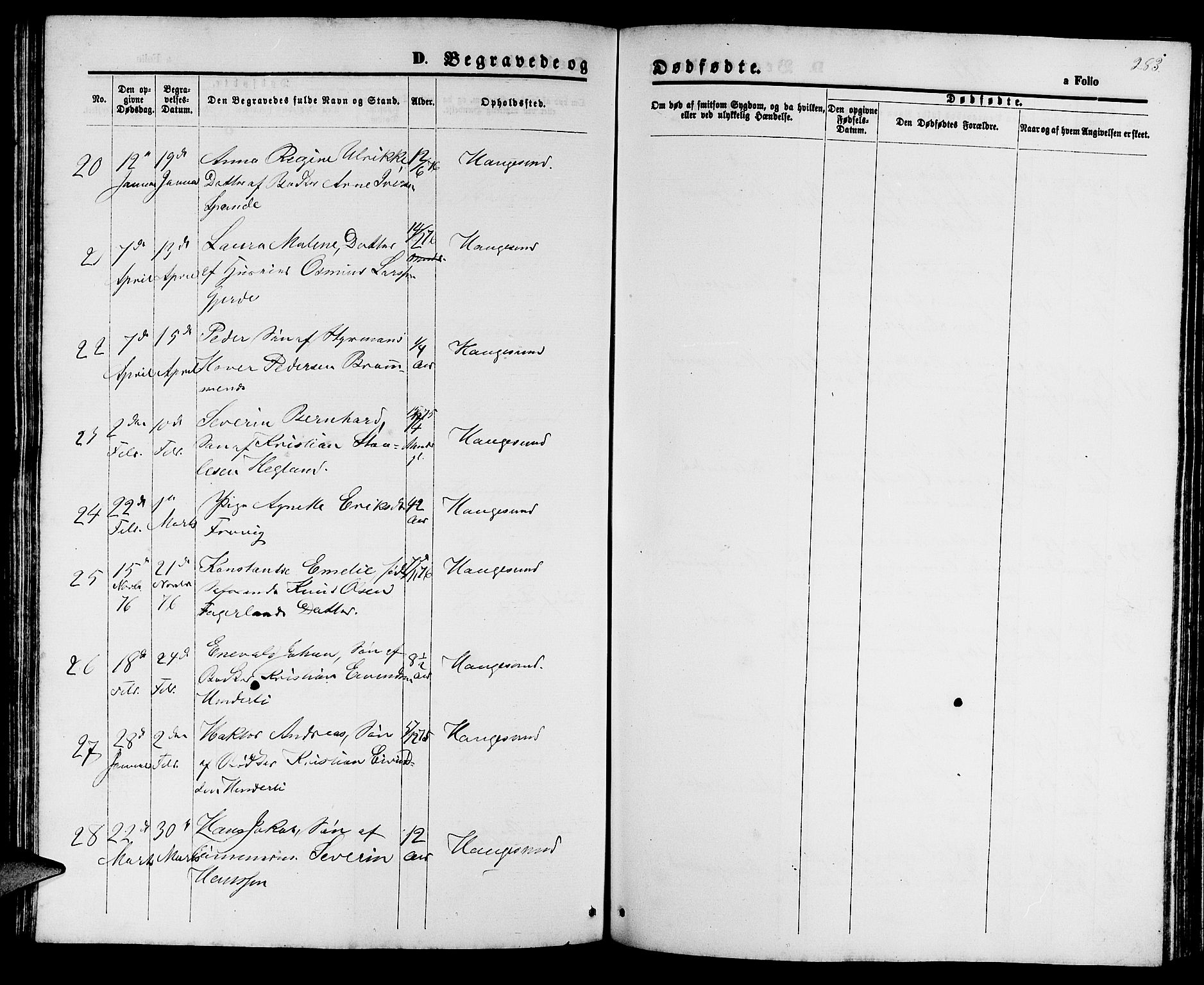 Haugesund sokneprestkontor, AV/SAST-A -101863/H/Ha/Hab/L0001: Parish register (copy) no. B 1, 1873-1881, p. 283