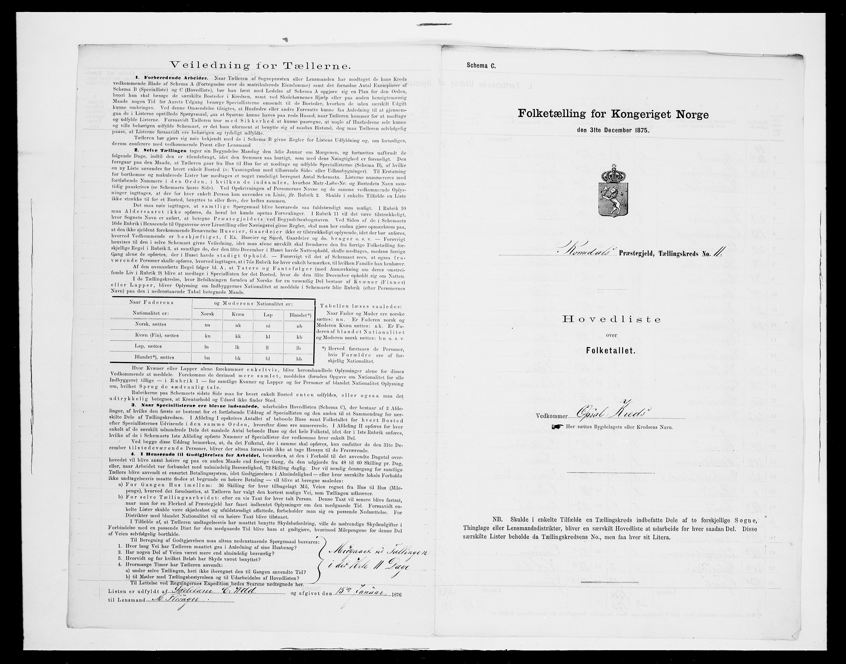 SAH, 1875 census for 0416P Romedal, 1875, p. 53