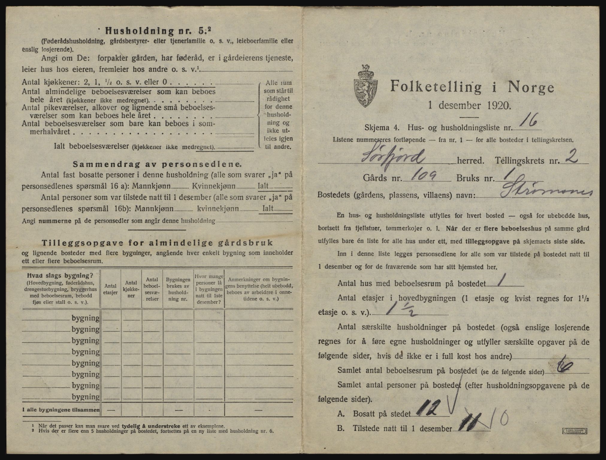 SATØ, 1920 census for Sørfjord, 1920, p. 87