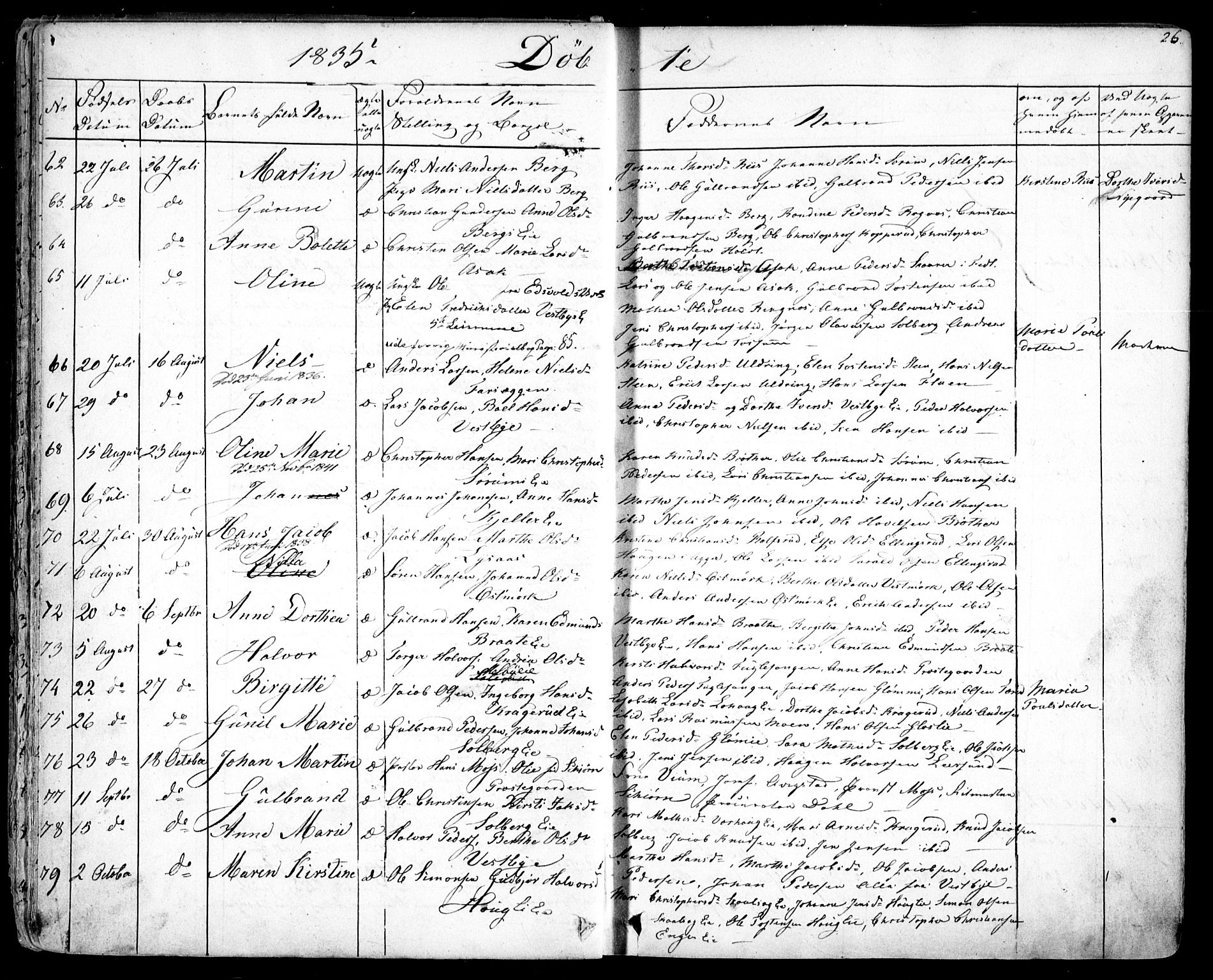 Skedsmo prestekontor Kirkebøker, AV/SAO-A-10033a/F/Fa/L0009: Parish register (official) no. I 9, 1830-1853, p. 26