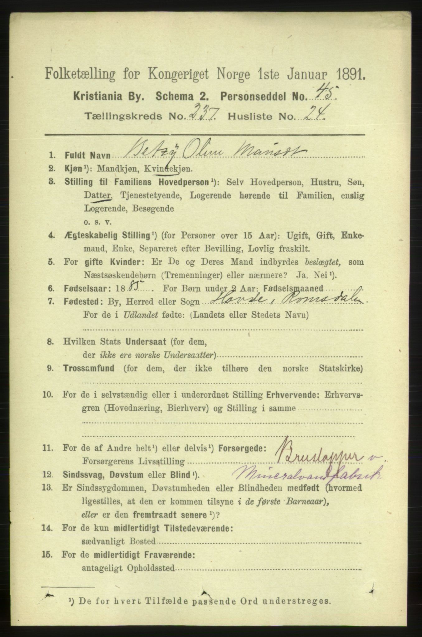 RA, 1891 census for 0301 Kristiania, 1891, p. 144702