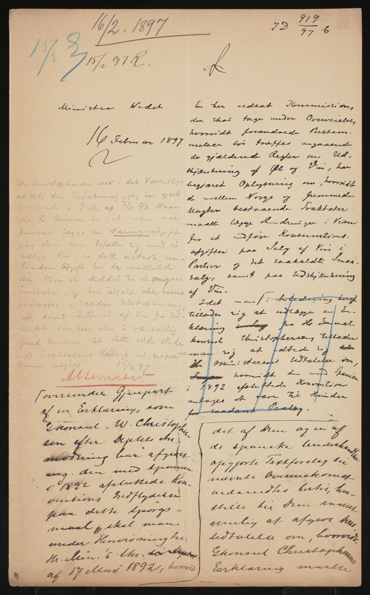 Utenriksdepartementet, AV/RA-S-2259, 1873-1919, p. 6