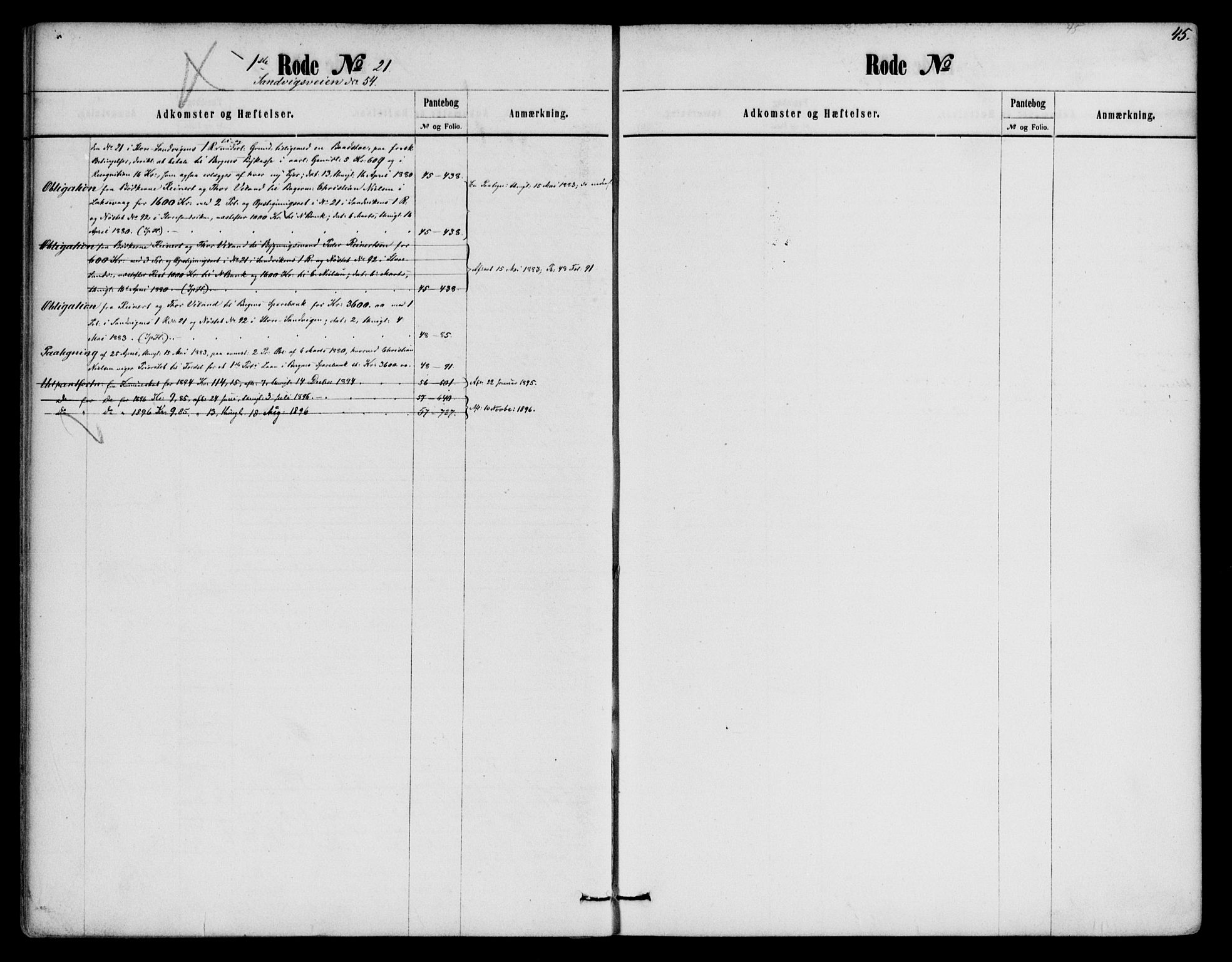 Byfogd og Byskriver i Bergen, SAB/A-3401/03/03AdC/L0019a: Mortgage register no. A.d.C.19, 1774-1861, p. 45