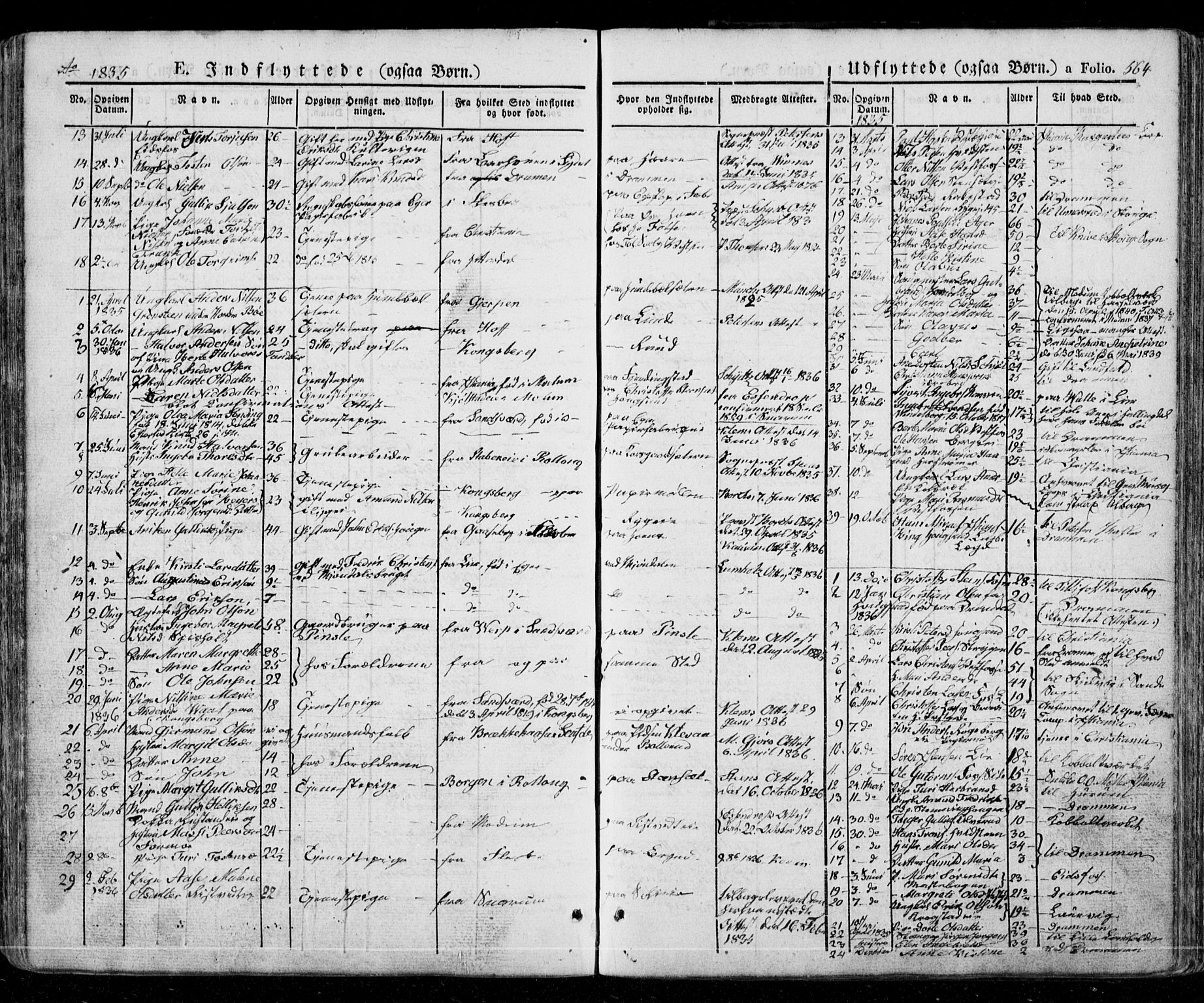 Eiker kirkebøker, AV/SAKO-A-4/G/Ga/L0002: Parish register (copy) no. I 2, 1832-1856, p. 564