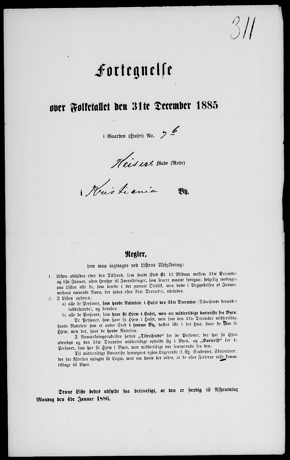 RA, 1885 census for 0301 Kristiania, 1885, p. 2411