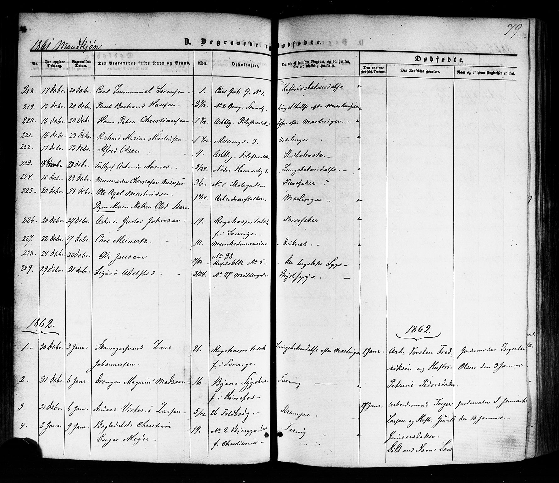Trefoldighet prestekontor Kirkebøker, SAO/A-10882/F/Fd/L0001: Parish register (official) no. IV 1, 1858-1877, p. 79