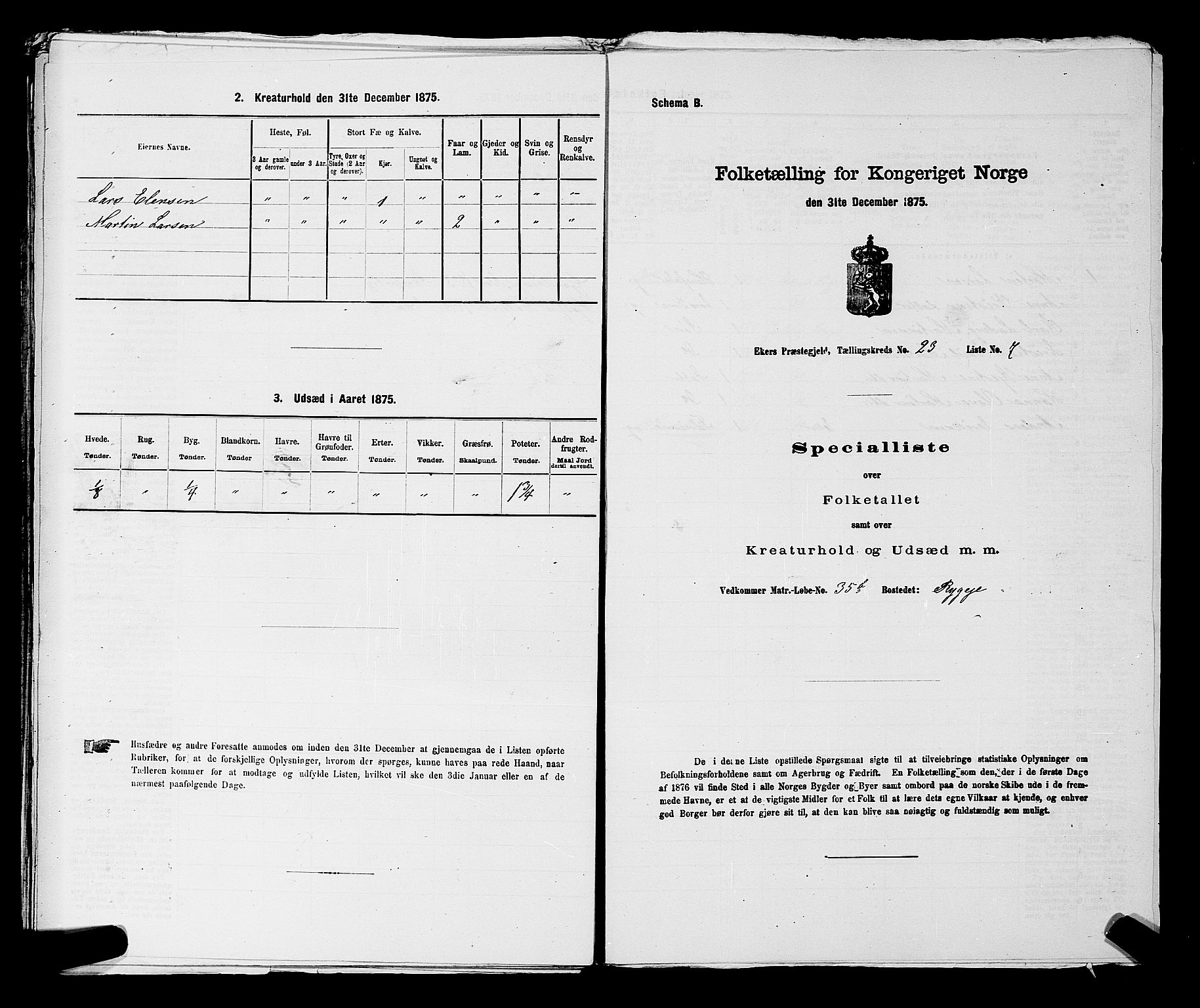 SAKO, 1875 census for 0624P Eiker, 1875, p. 4107