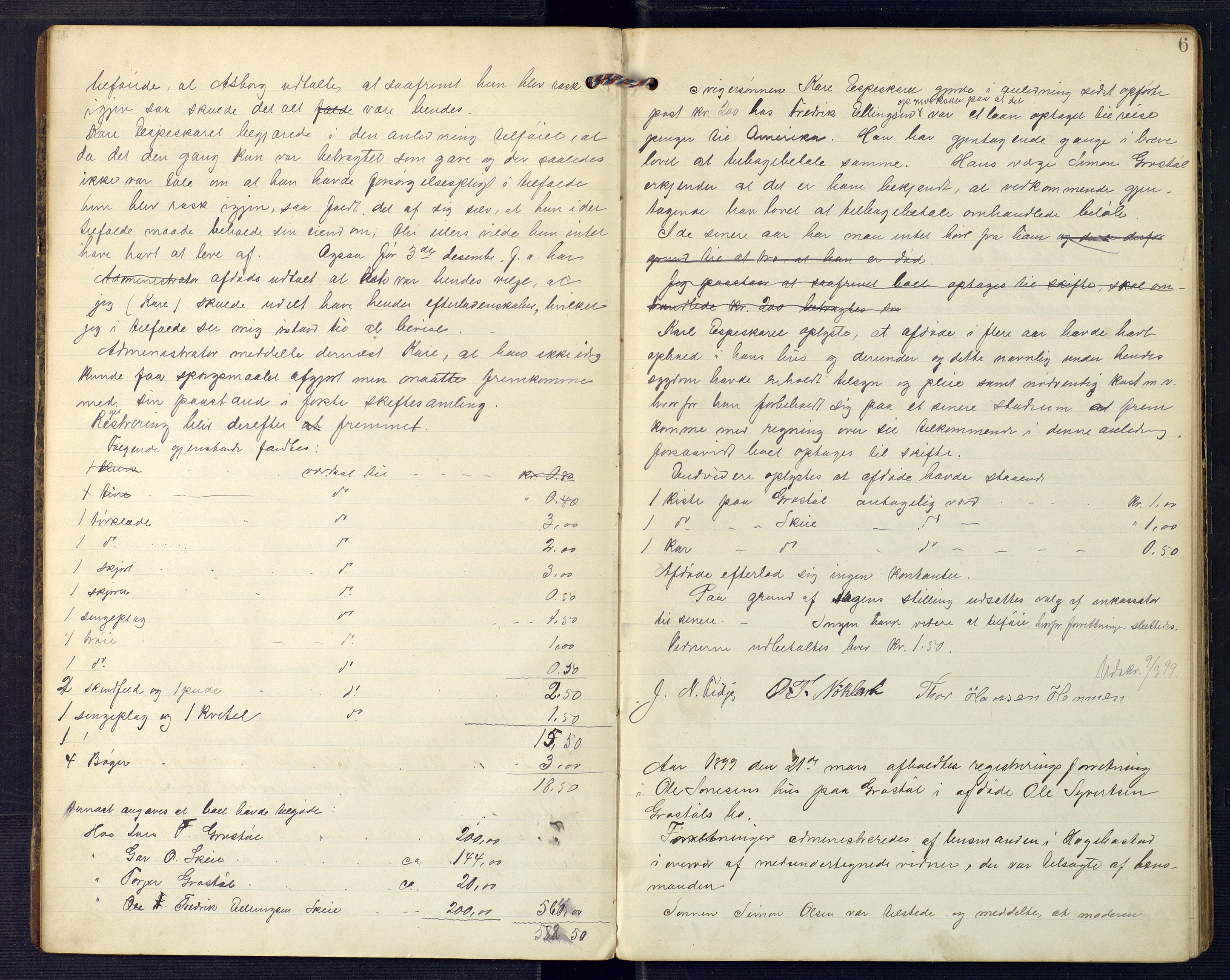 Lyngdal sorenskriveri, AV/SAK-1221-0004/H/Hc/L0862: Skifteregistreringsprotokoll nr. 12, Hægebostad tinglag, 1898-1905, p. 5b-6a