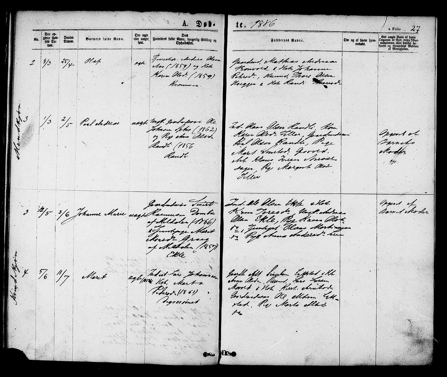 Ministerialprotokoller, klokkerbøker og fødselsregistre - Sør-Trøndelag, AV/SAT-A-1456/608/L0334: Parish register (official) no. 608A03, 1877-1886, p. 27