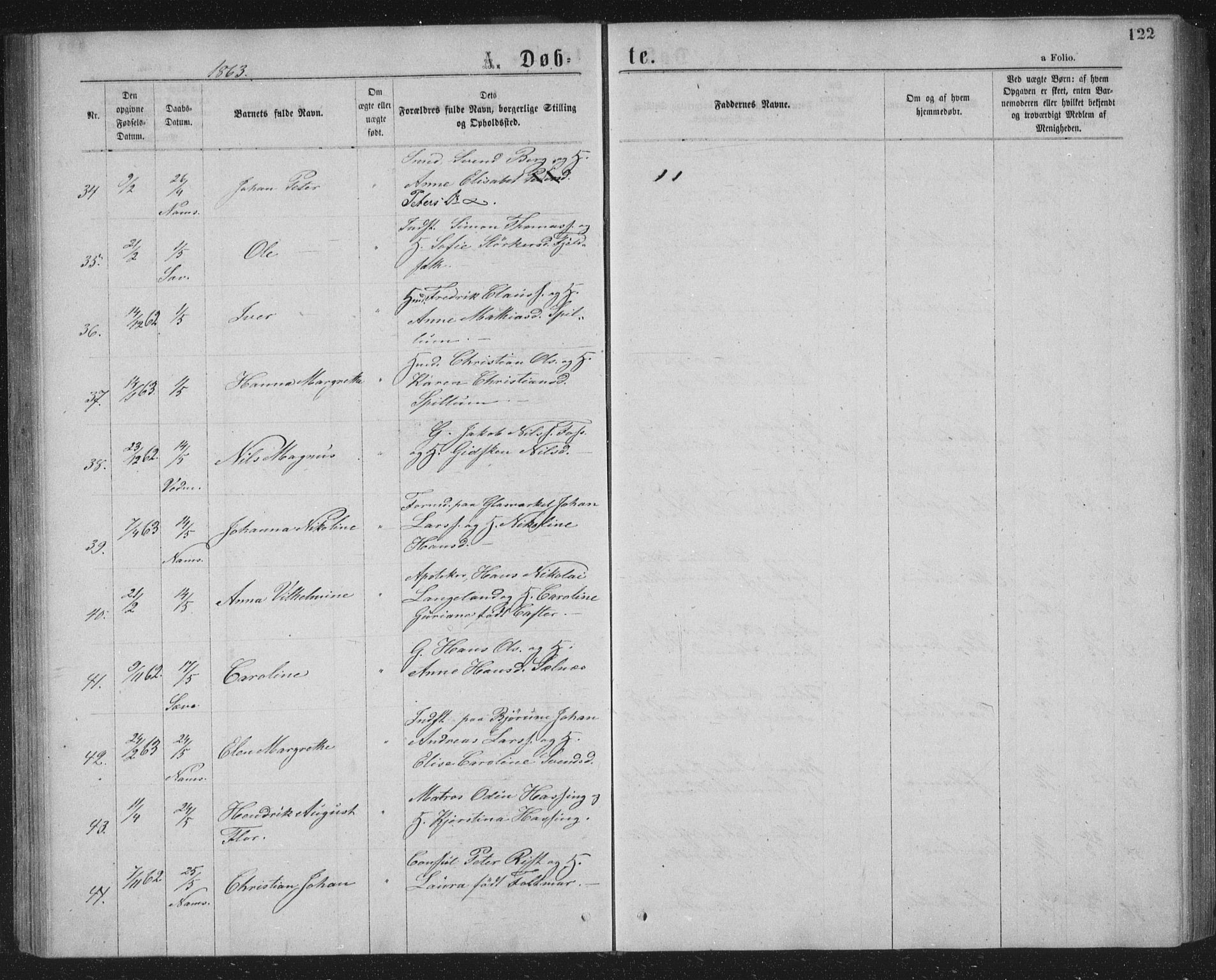 Ministerialprotokoller, klokkerbøker og fødselsregistre - Nord-Trøndelag, AV/SAT-A-1458/768/L0566: Parish register (official) no. 768A01, 1836-1865, p. 122