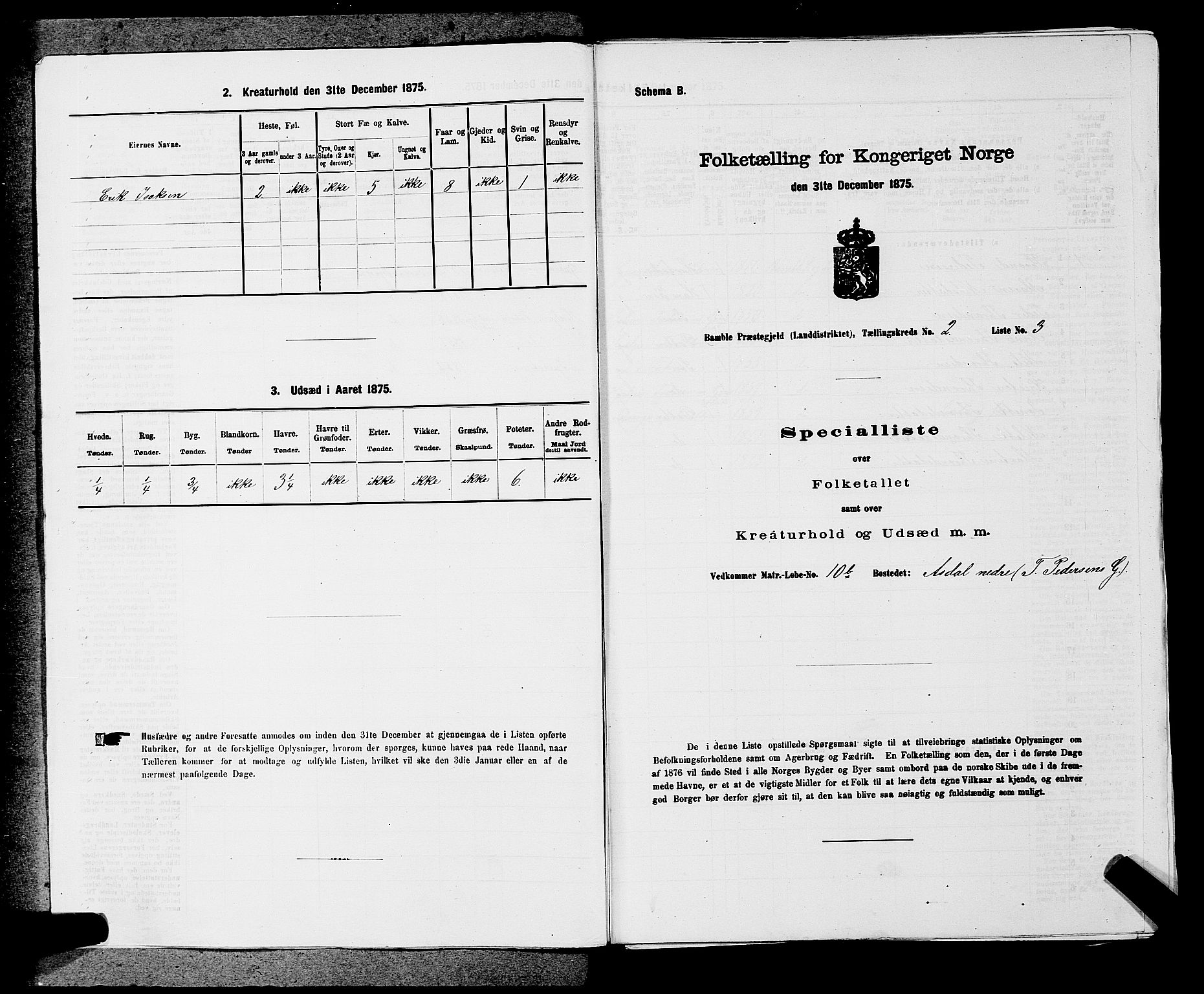 SAKO, 1875 census for 0814L Bamble/Bamble, 1875, p. 269