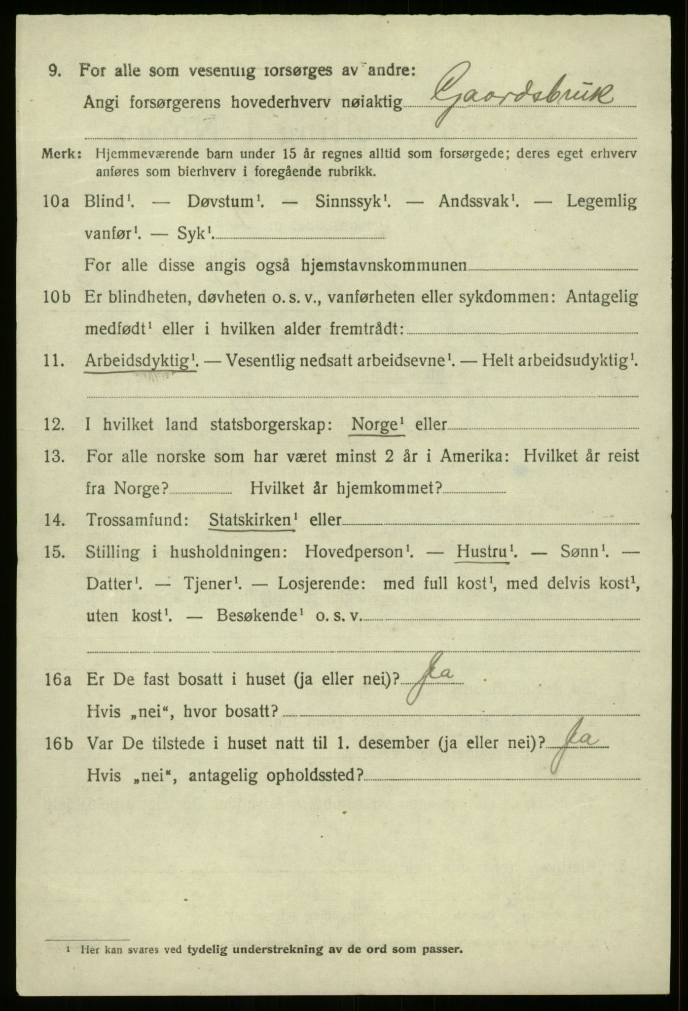 SAB, 1920 census for Naustdal, 1920, p. 1268