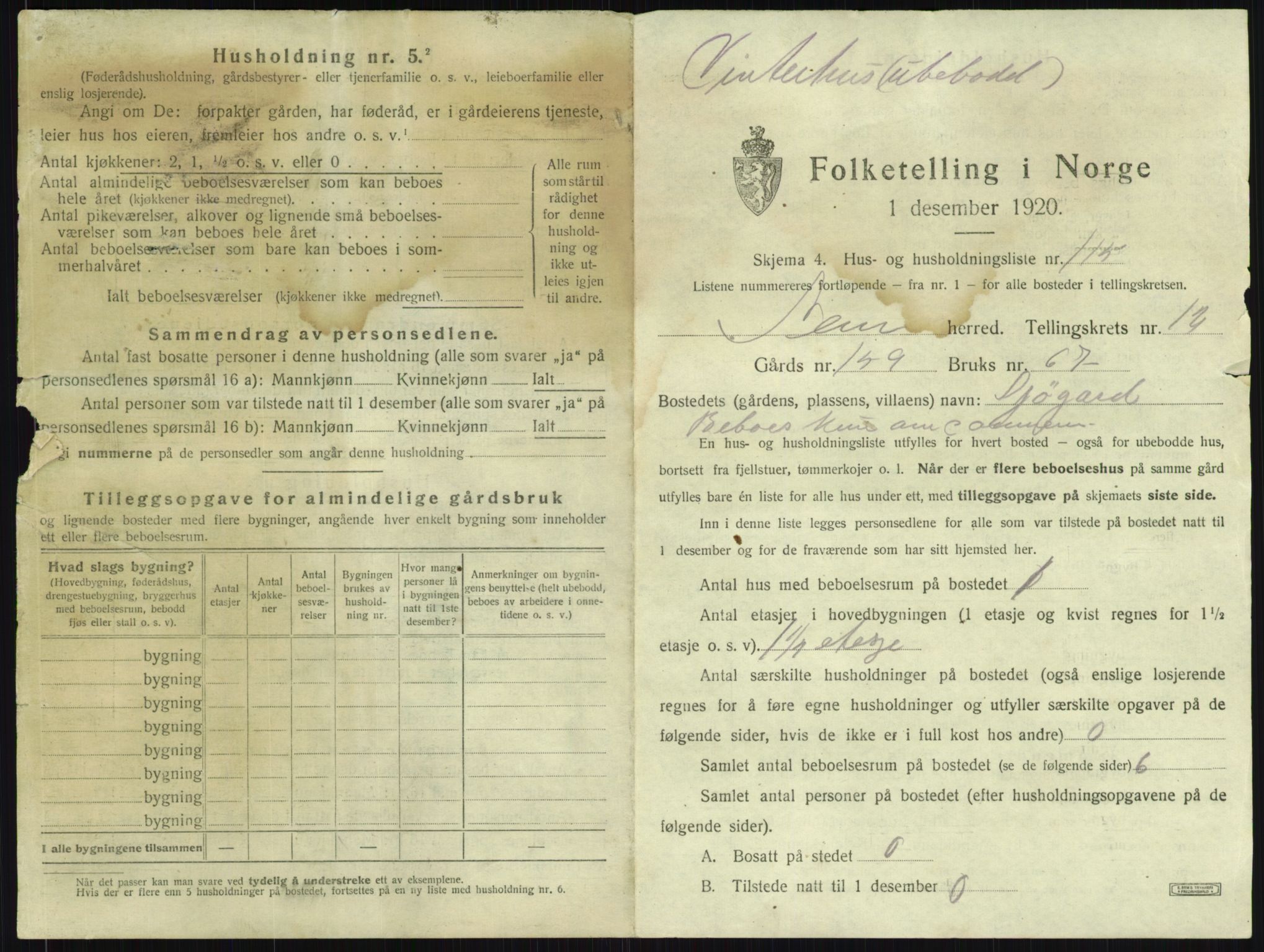 SAKO, 1920 census for Sem, 1920, p. 2777