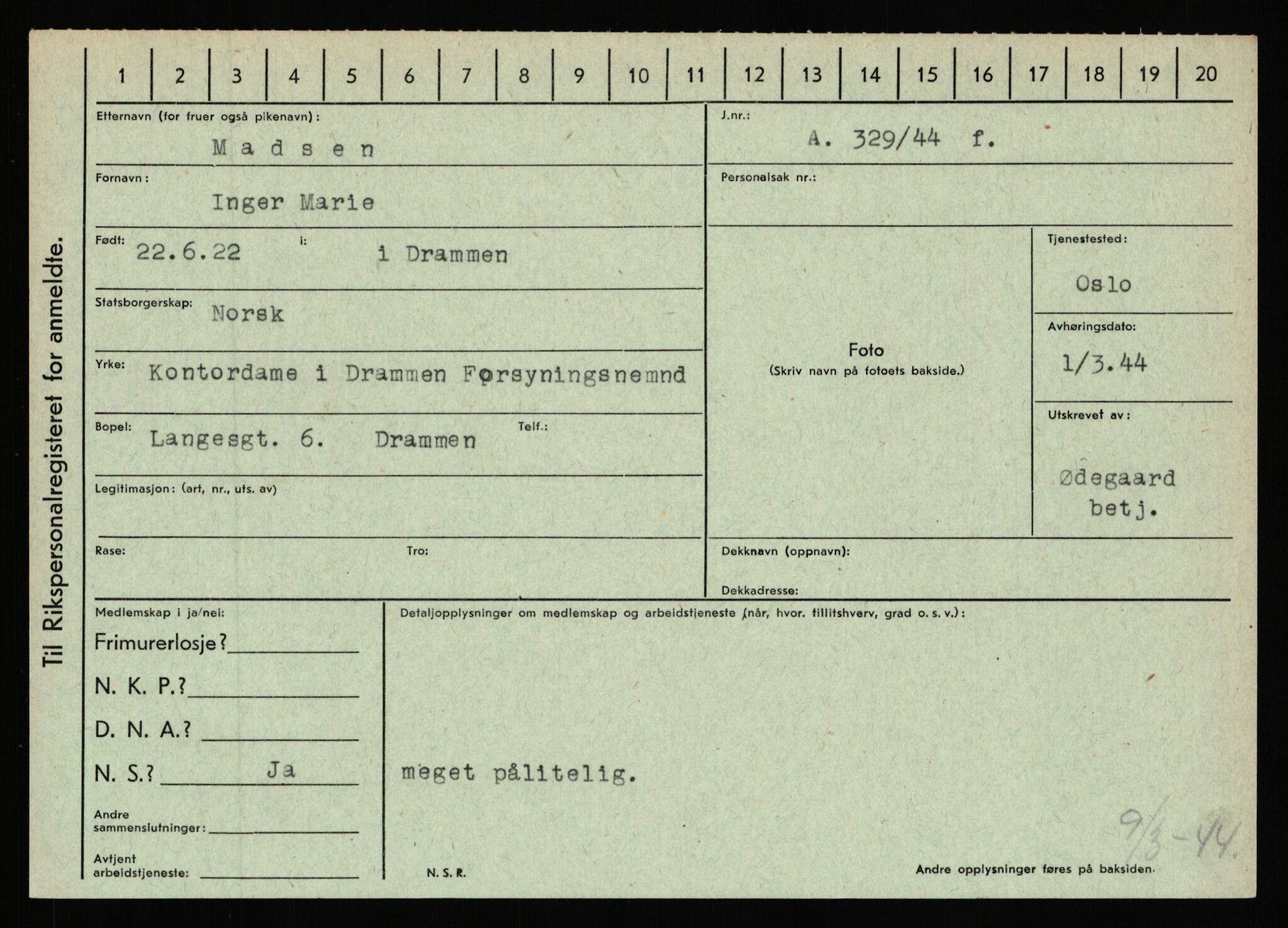 Statspolitiet - Hovedkontoret / Osloavdelingen, AV/RA-S-1329/C/Ca/L0010: Lind - Moksnes, 1943-1945, p. 2393