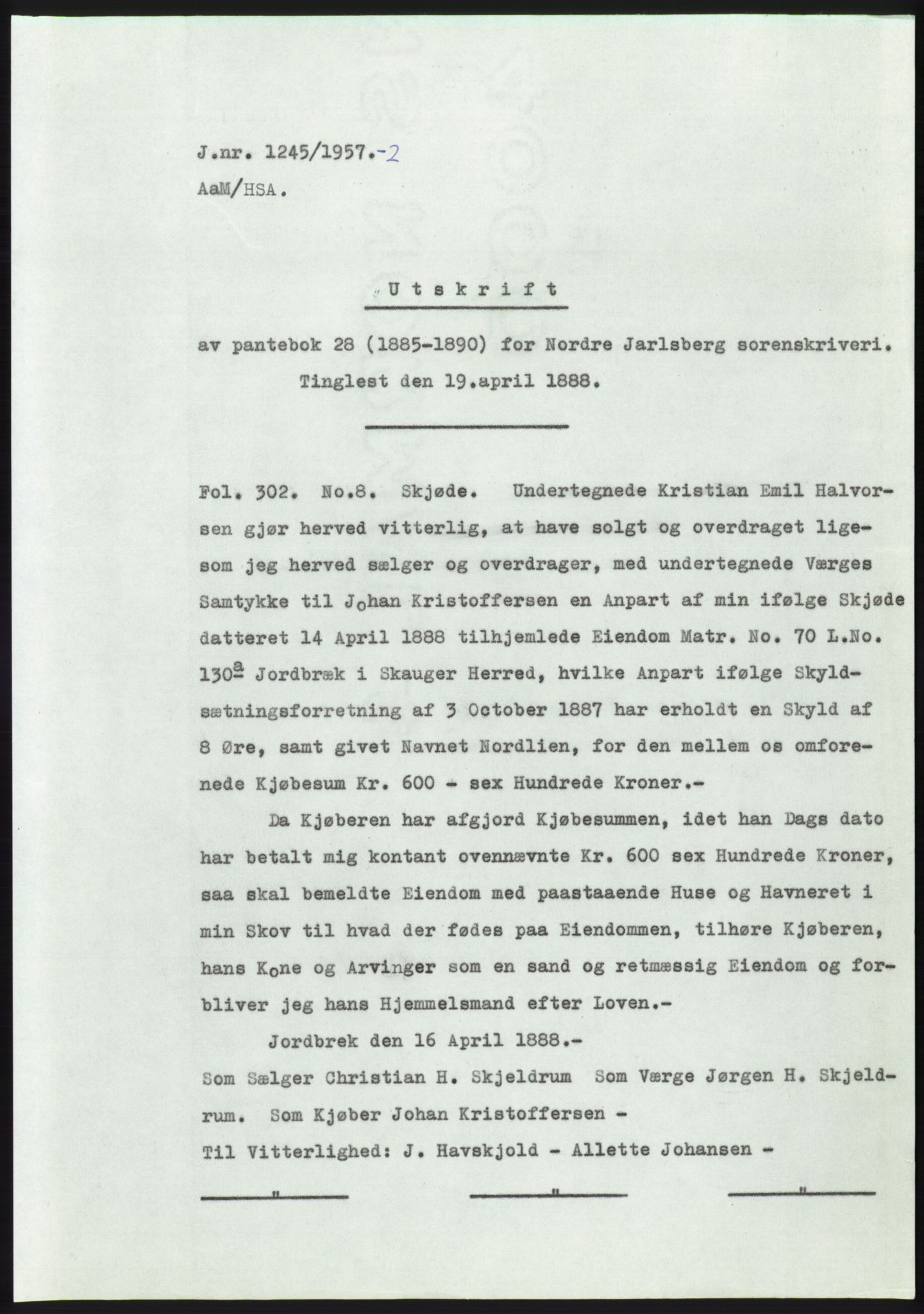 Statsarkivet i Kongsberg, SAKO/A-0001, 1957, p. 438