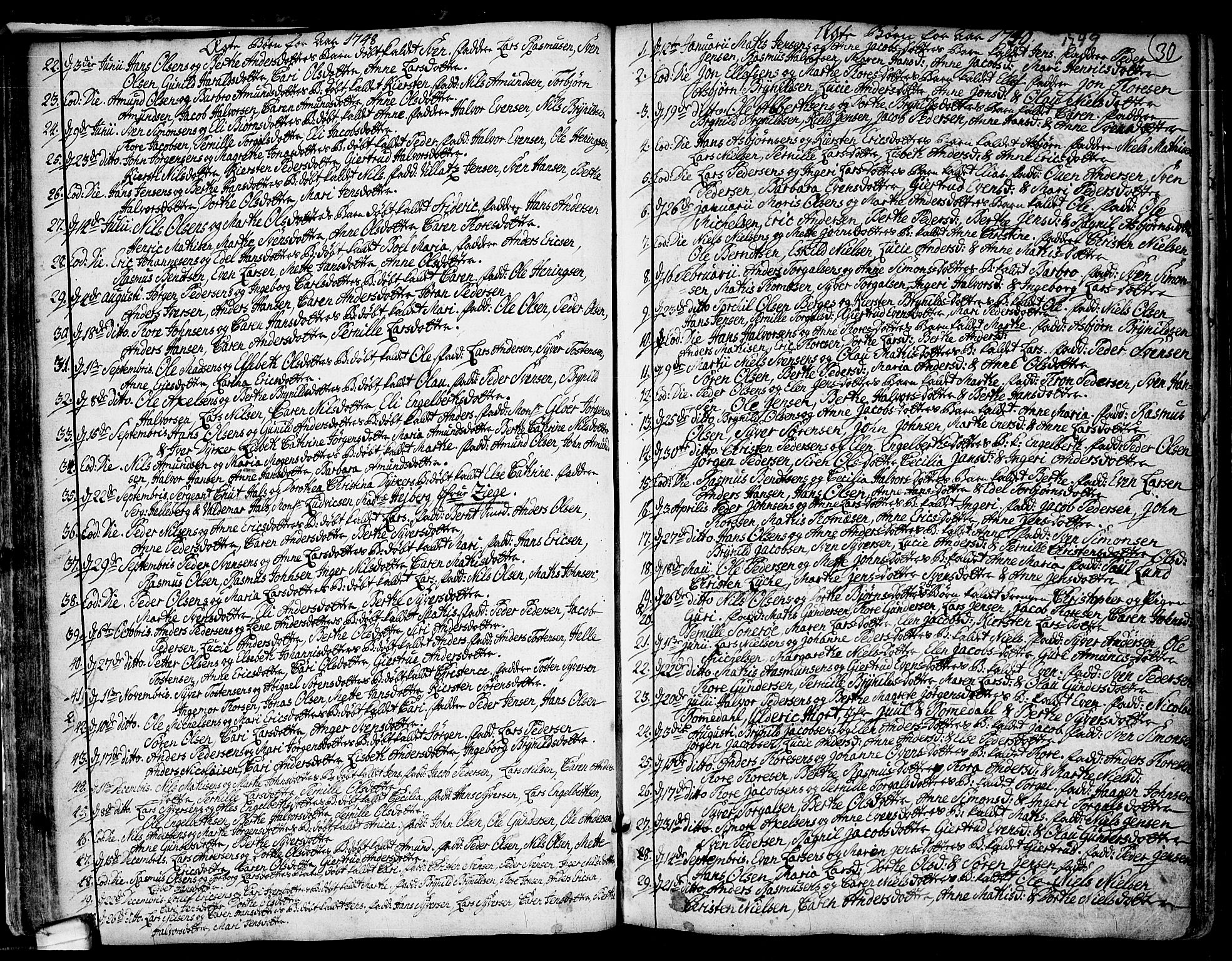 Idd prestekontor Kirkebøker, SAO/A-10911/F/Fa/L0001: Parish register (official) no. I 1, 1720-1769, p. 30
