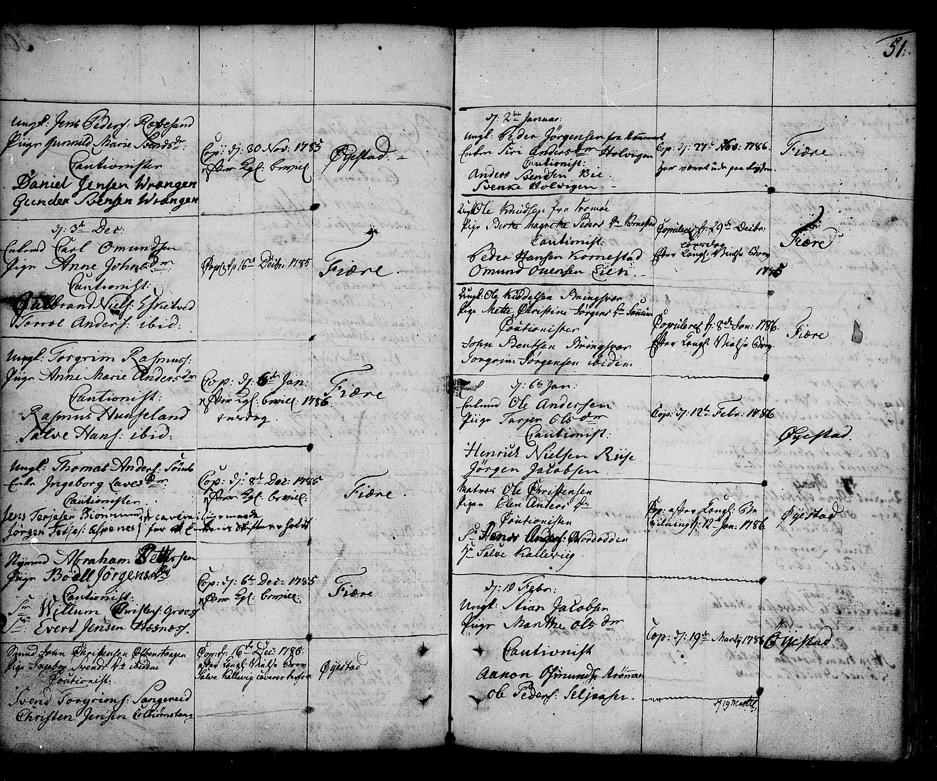 Øyestad sokneprestkontor, SAK/1111-0049/F/Fa/L0009: Parish register (official) no. A 9, 1778-1808, p. 51