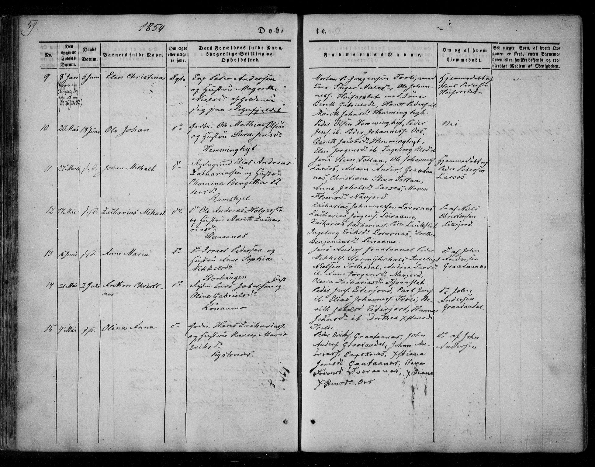 Ministerialprotokoller, klokkerbøker og fødselsregistre - Nordland, AV/SAT-A-1459/846/L0644: Parish register (official) no. 846A02, 1837-1872, p. 59