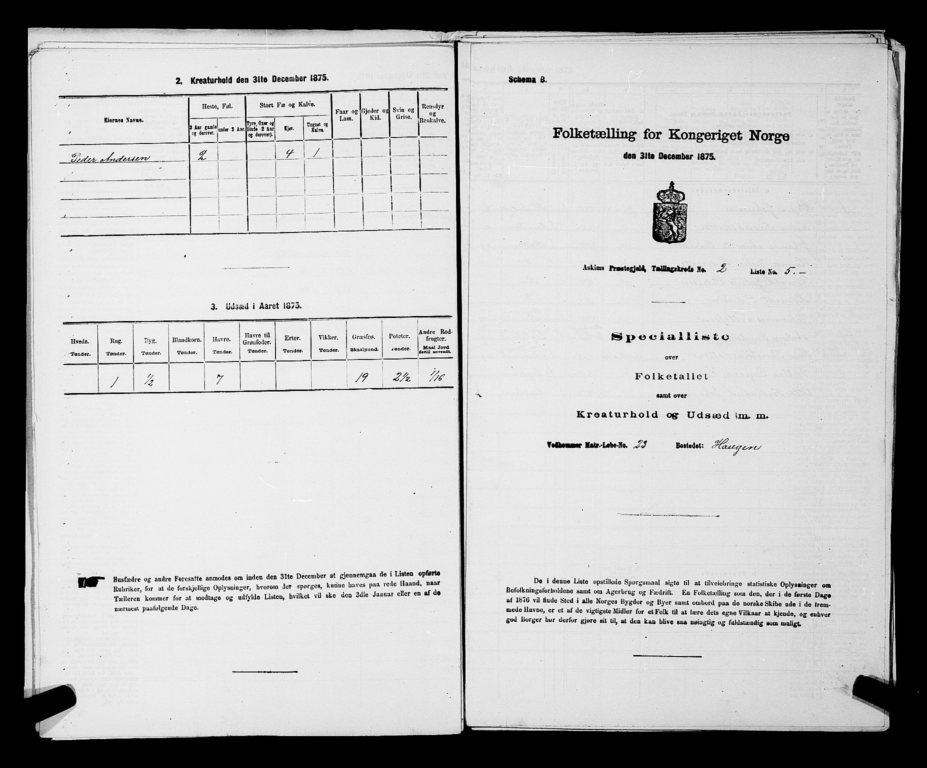 RA, 1875 census for 0124P Askim, 1875, p. 126