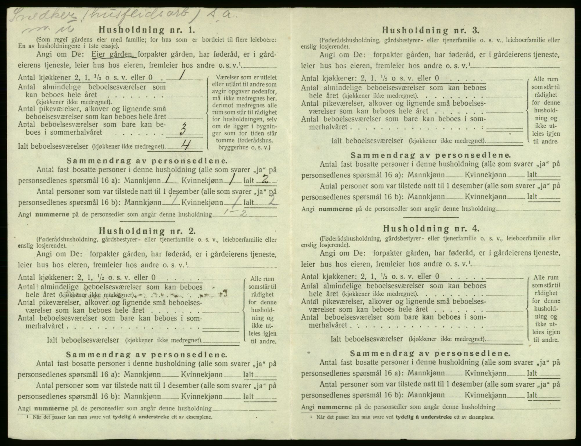 SAB, 1920 census for Kvam, 1920, p. 195