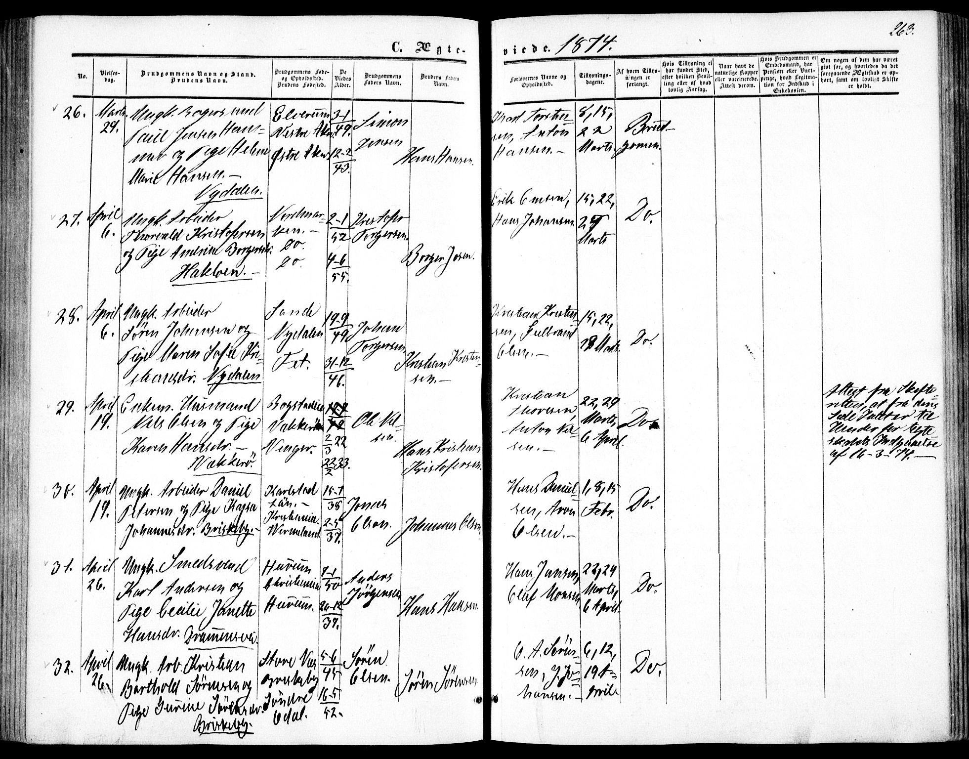 Vestre Aker prestekontor Kirkebøker, AV/SAO-A-10025/F/Fa/L0002: Parish register (official) no. 2, 1855-1877, p. 263