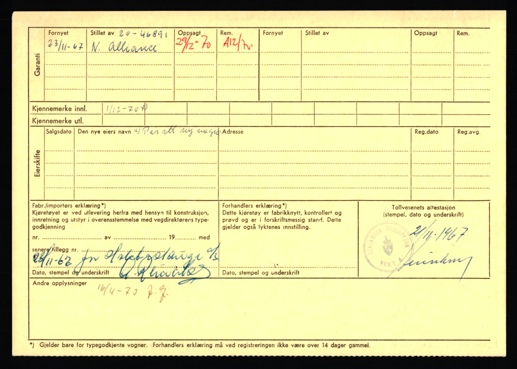 Stavanger trafikkstasjon, AV/SAST-A-101942/0/F/L0036: L-20000 - L-20499, 1930-1971, p. 4