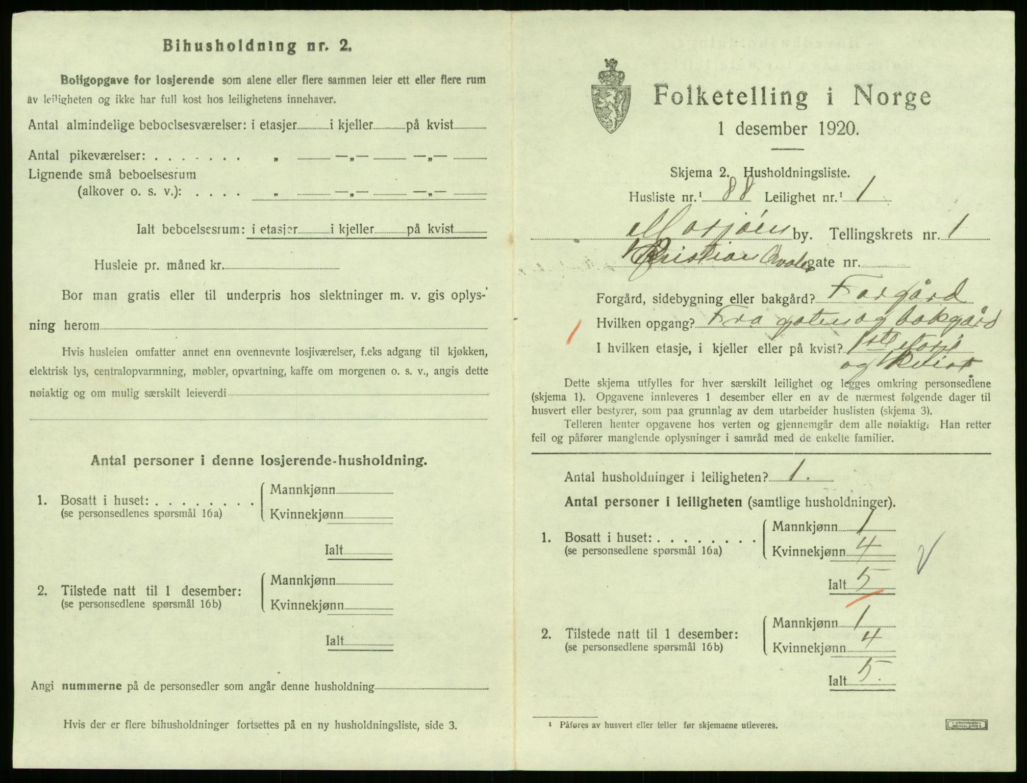 SAT, 1920 census for Mosjøen, 1920, p. 1674