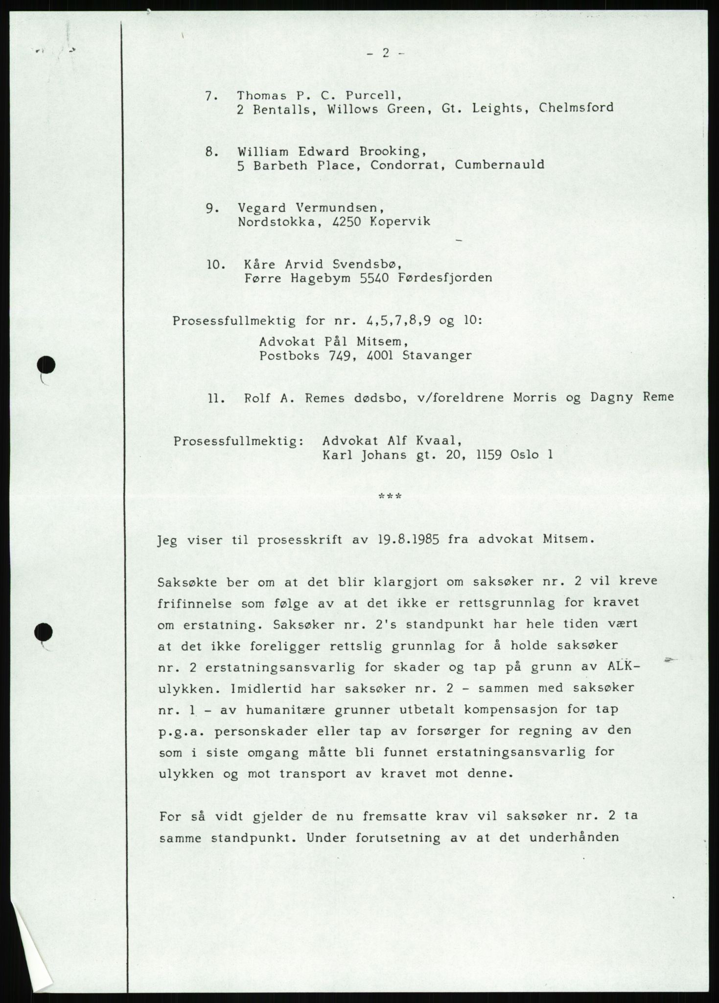 Pa 1503 - Stavanger Drilling AS, AV/SAST-A-101906/Da/L0001: Alexander L. Kielland - Begrensningssak Stavanger byrett, 1986, p. 159