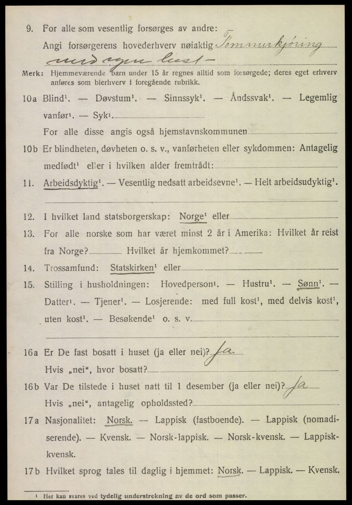 SAT, 1920 census for Grong, 1920, p. 6044