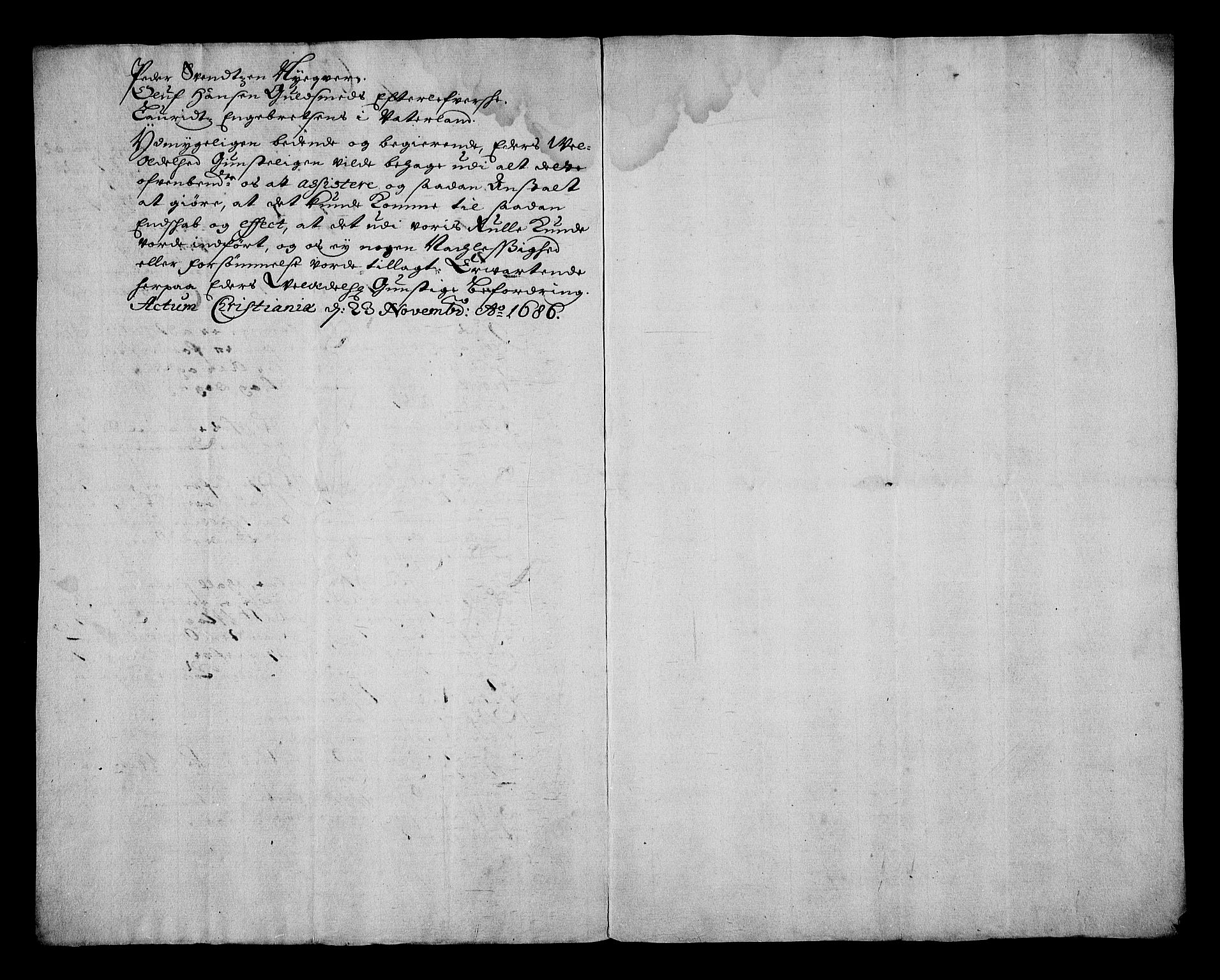 Stattholderembetet 1572-1771, RA/EA-2870/Af/L0002: Avskrifter av vedlegg til originale supplikker, nummerert i samsvar med supplikkbøkene, 1687-1689, p. 95