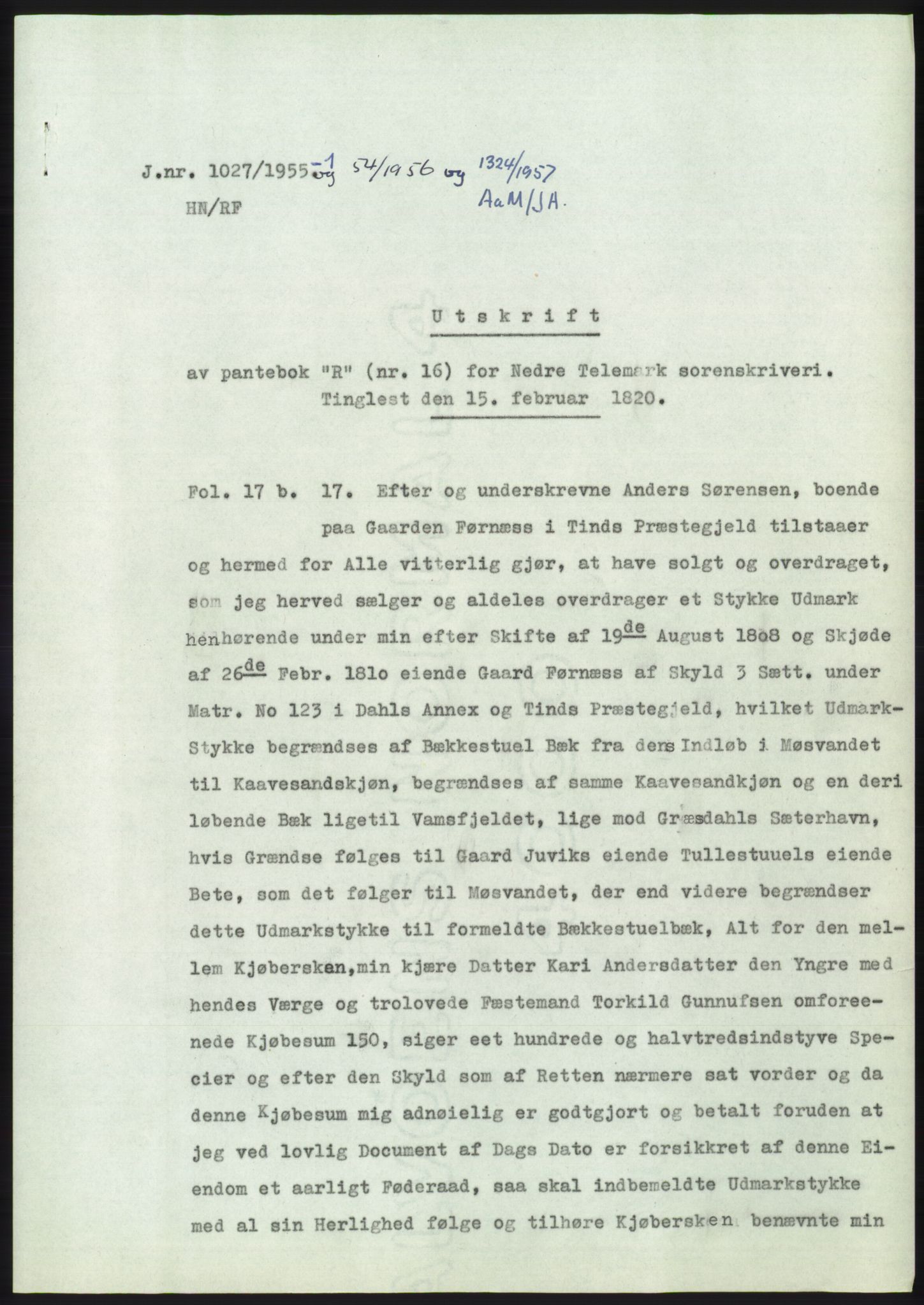 Statsarkivet i Kongsberg, SAKO/A-0001, 1955, p. 274