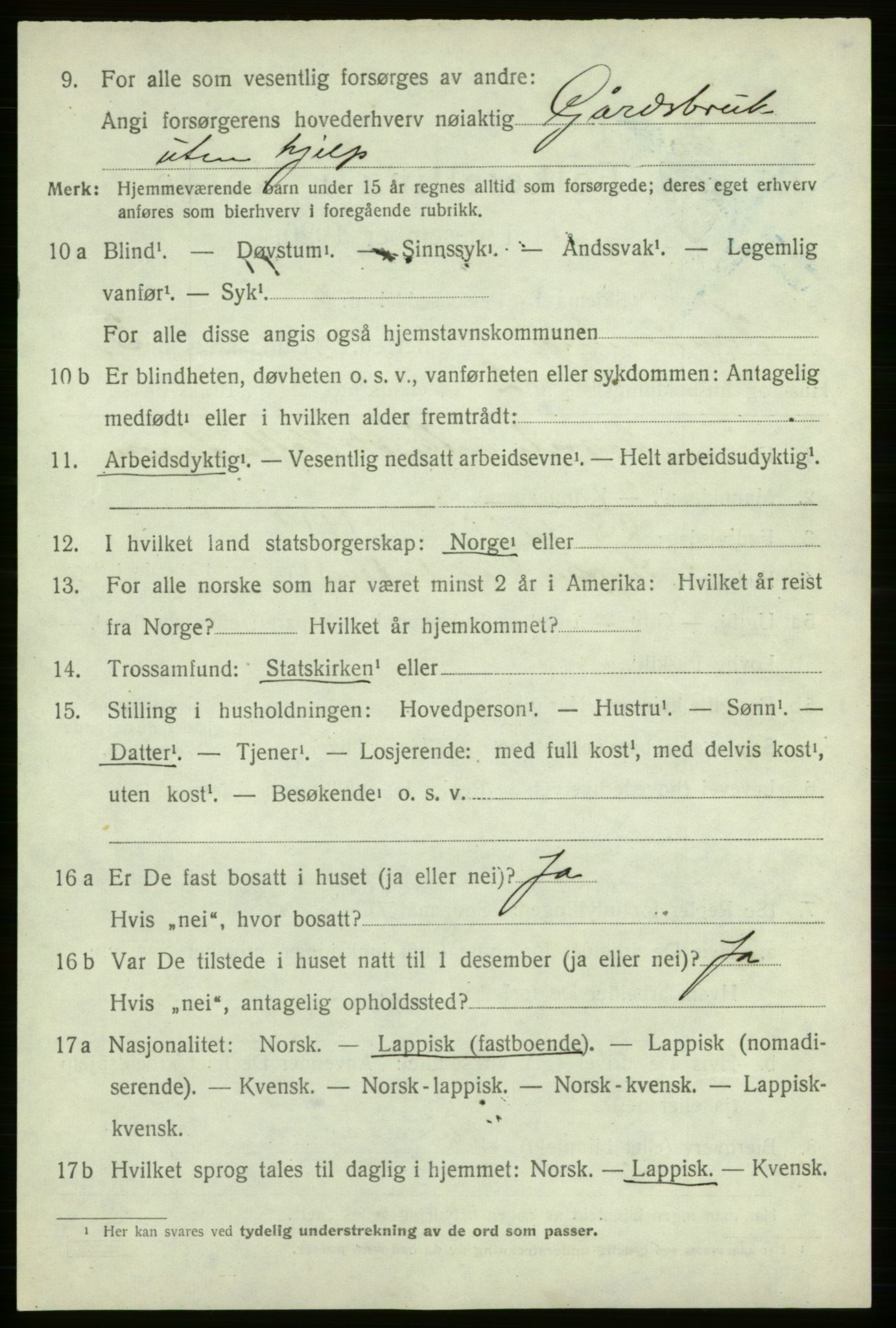 SATØ, 1920 census for Kautokeino, 1920, p. 1440