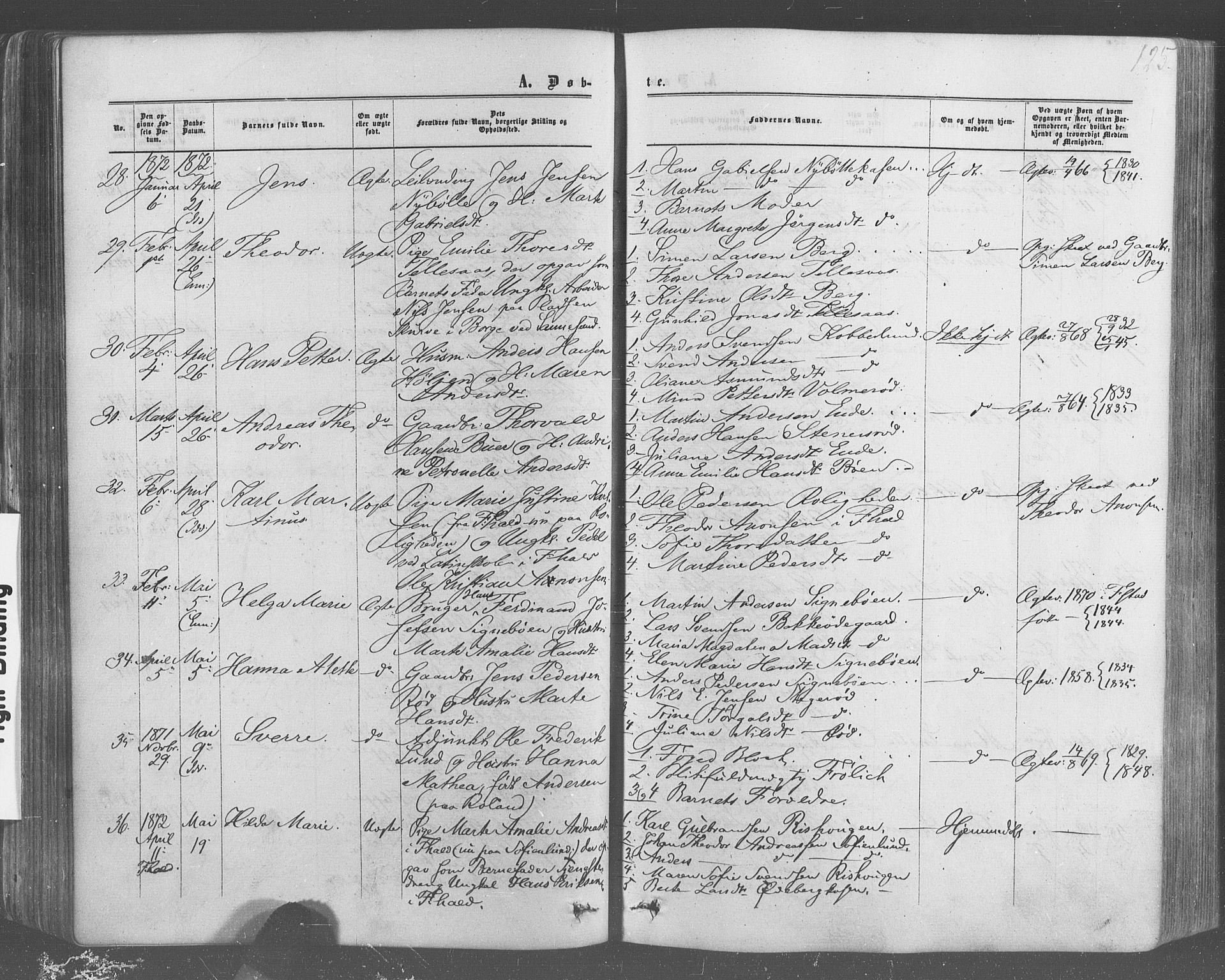 Idd prestekontor Kirkebøker, AV/SAO-A-10911/F/Fc/L0005: Parish register (official) no. III 5, 1861-1877, p. 125