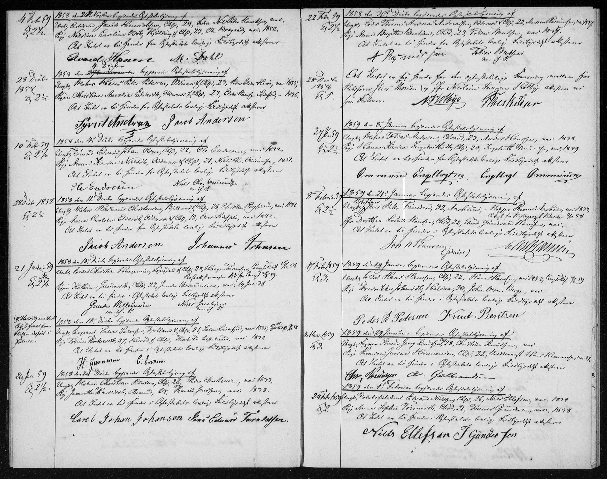 Kristiansand domprosti, AV/SAK-1112-0006/J/Je/L0001: Banns register no. A VI 17, 1856-1866
