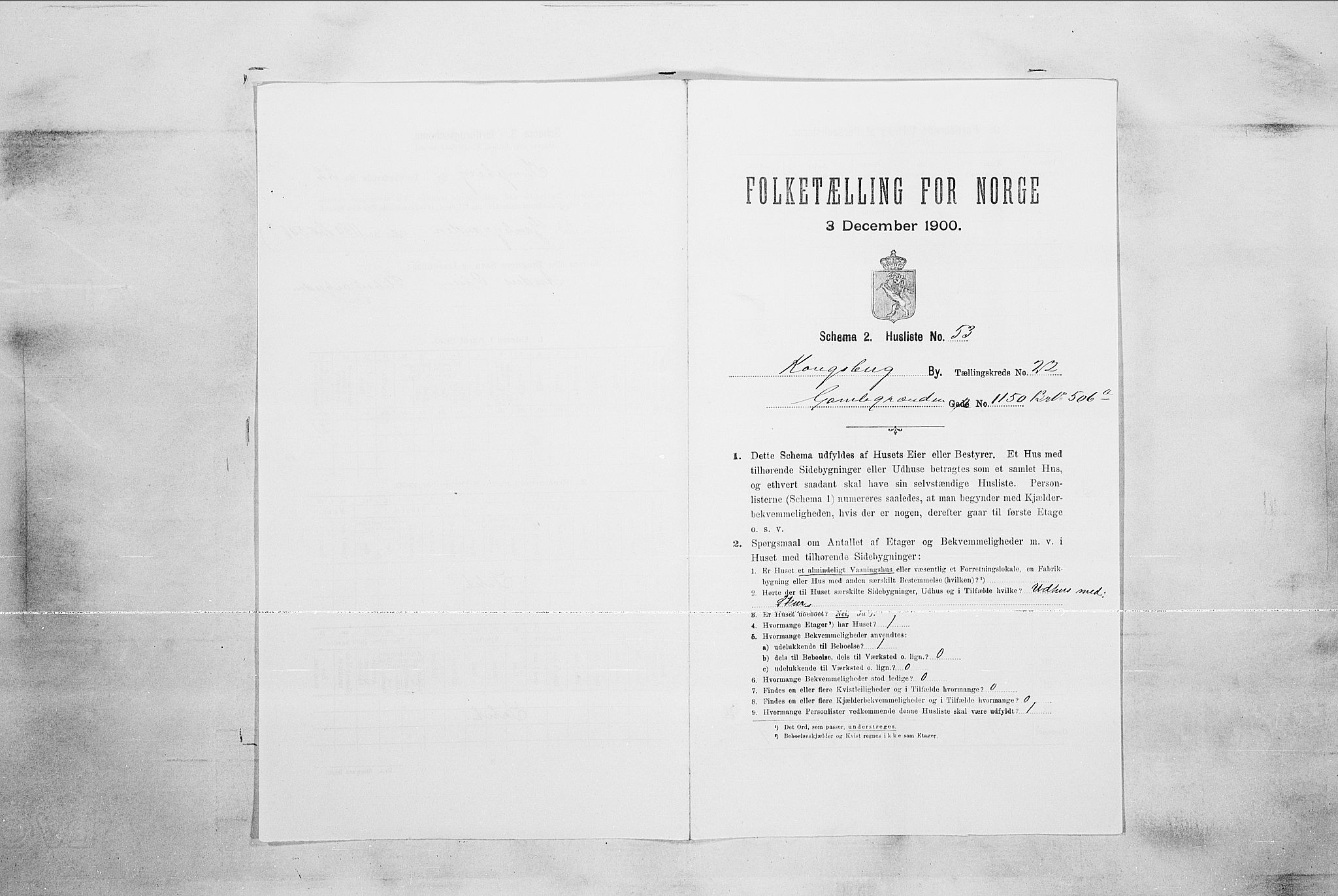 RA, 1900 census for Kongsberg, 1900, p. 4498