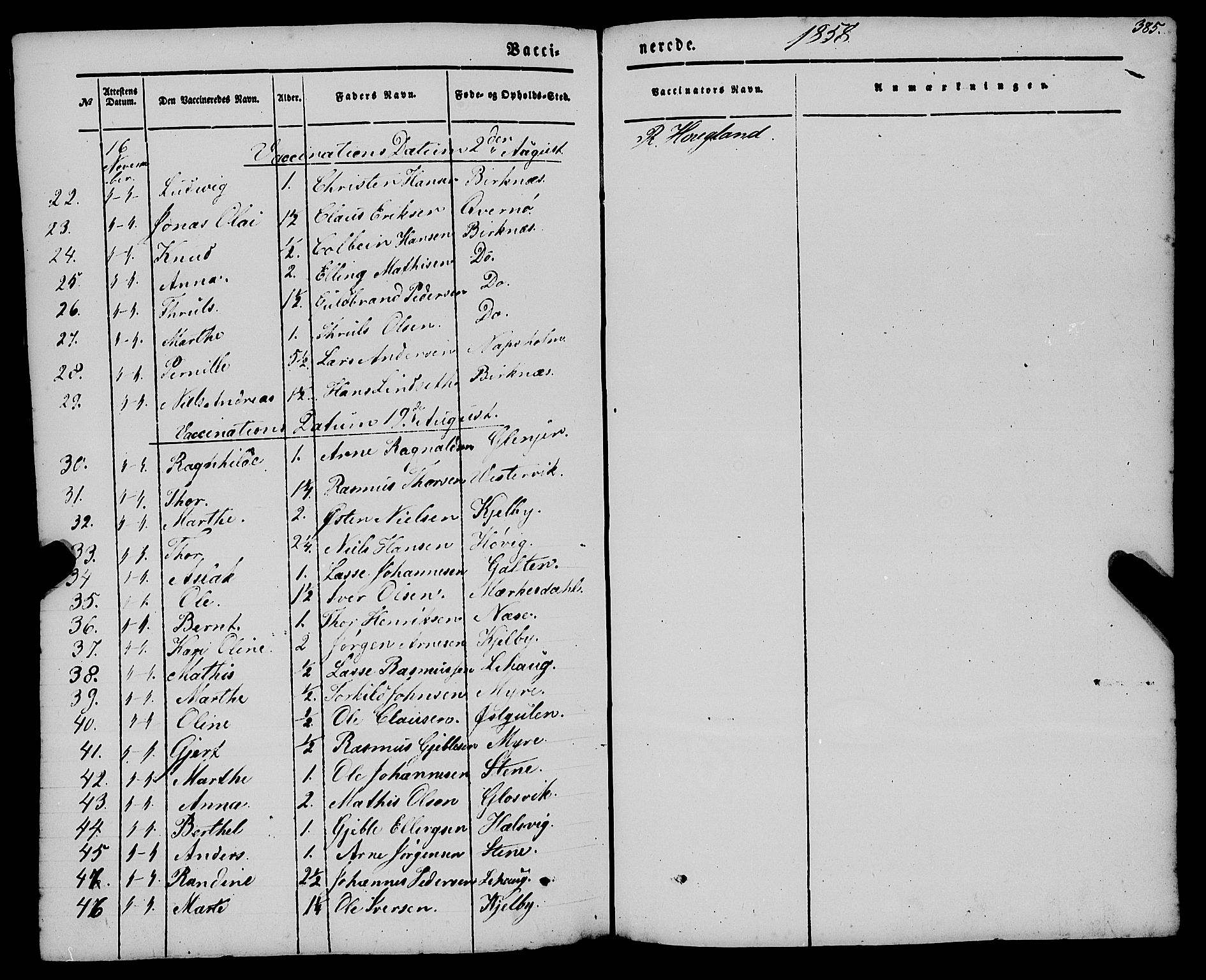 Gulen sokneprestembete, SAB/A-80201/H/Haa/Haaa/L0021: Parish register (official) no. A 21, 1848-1858, p. 385