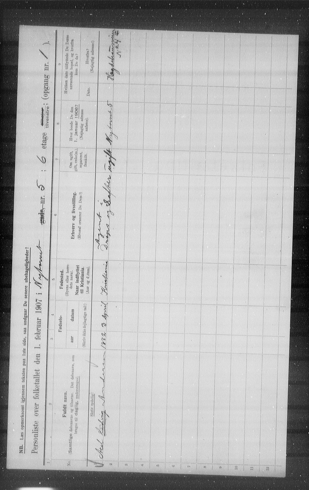 OBA, Municipal Census 1907 for Kristiania, 1907, p. 38021