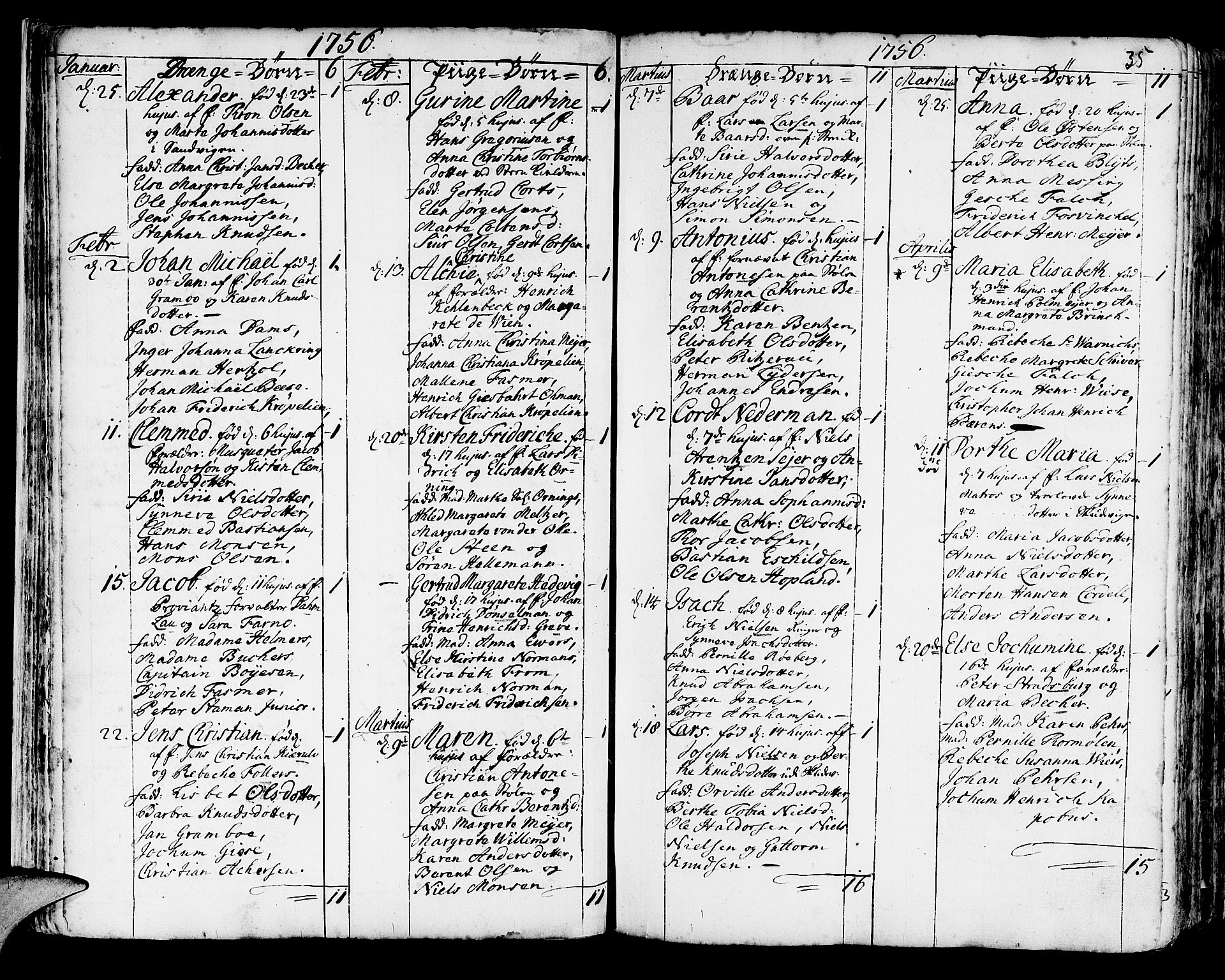 Korskirken sokneprestembete, SAB/A-76101/H/Haa/L0005: Parish register (official) no. A 5, 1751-1789, p. 35
