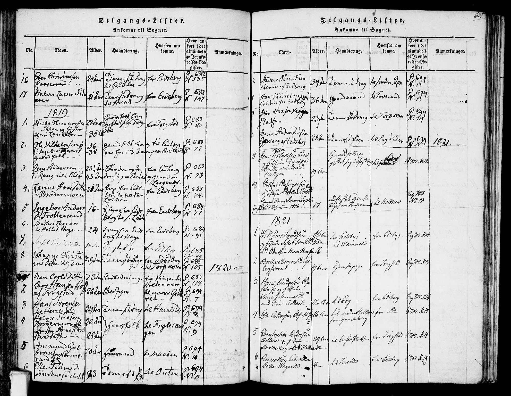 Askim prestekontor Kirkebøker, SAO/A-10900/F/Fa/L0004: Parish register (official) no. 4, 1817-1846, p. 626-627