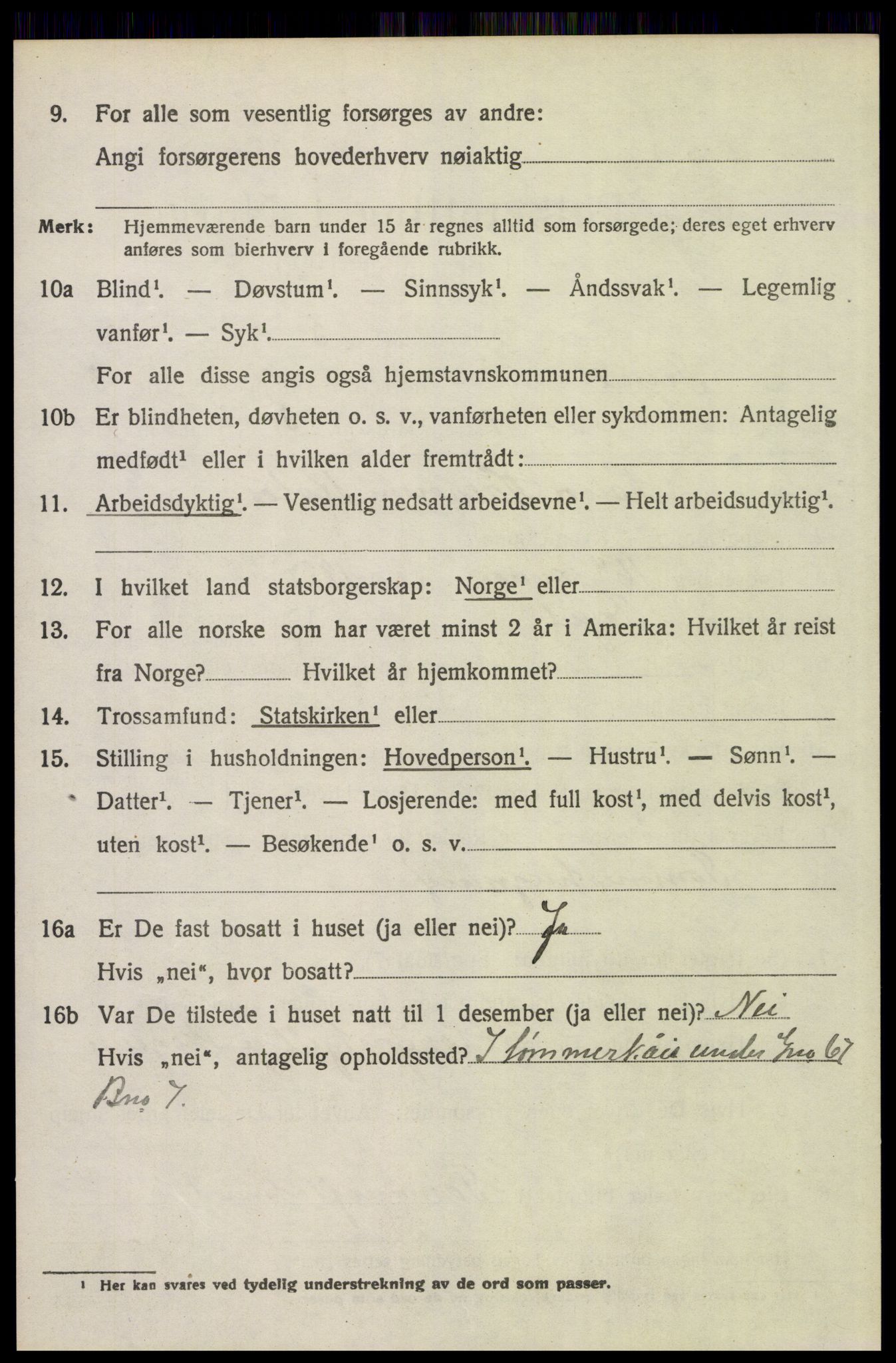 SAH, 1920 census for Trysil, 1920, p. 3486