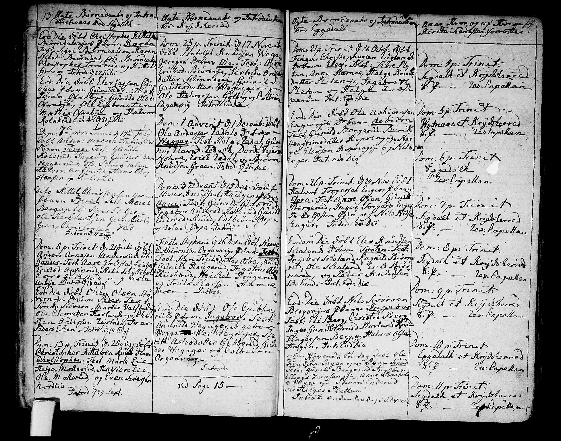 Sigdal kirkebøker, SAKO/A-245/F/Fa/L0003: Parish register (official) no. I 3, 1793-1811, p. 13-14