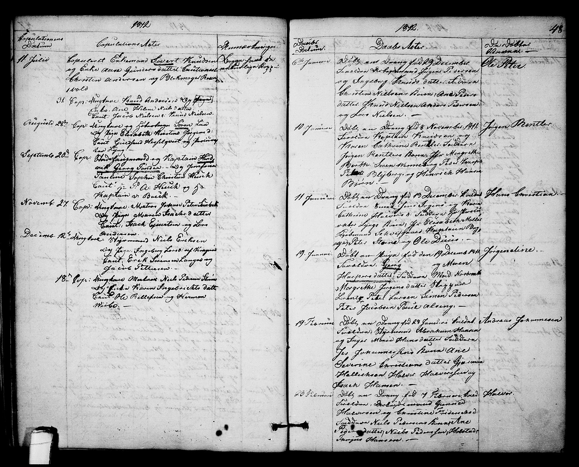 Kragerø kirkebøker, SAKO/A-278/F/Fa/L0003: Parish register (official) no. 3, 1802-1813, p. 48