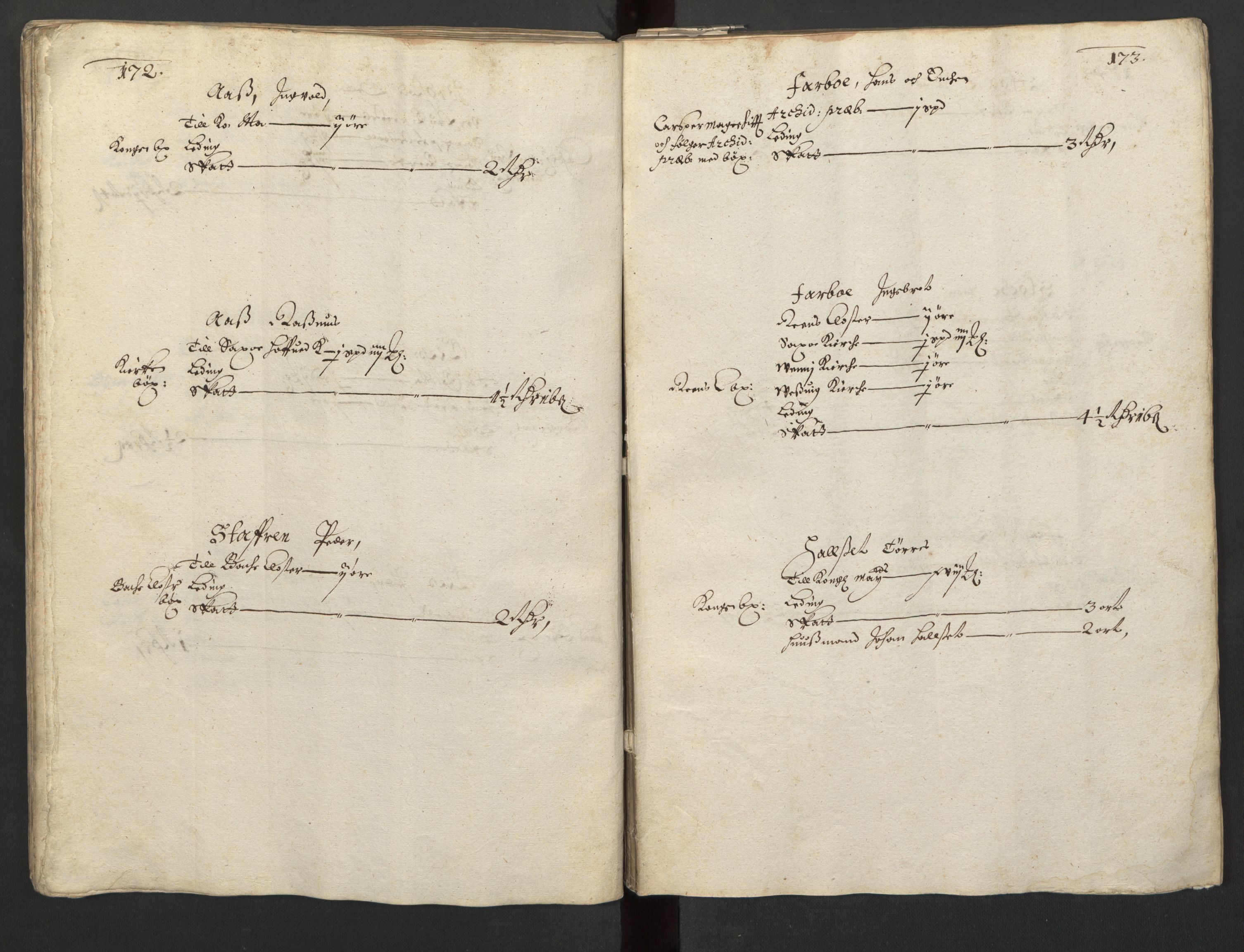 Rentekammeret inntil 1814, Realistisk ordnet avdeling, AV/RA-EA-4070/L/L0029/0001: Trondheim lagdømme: / Alminnelig jordebok og skattemanntall - Inderøy, 1661, p. 172-173