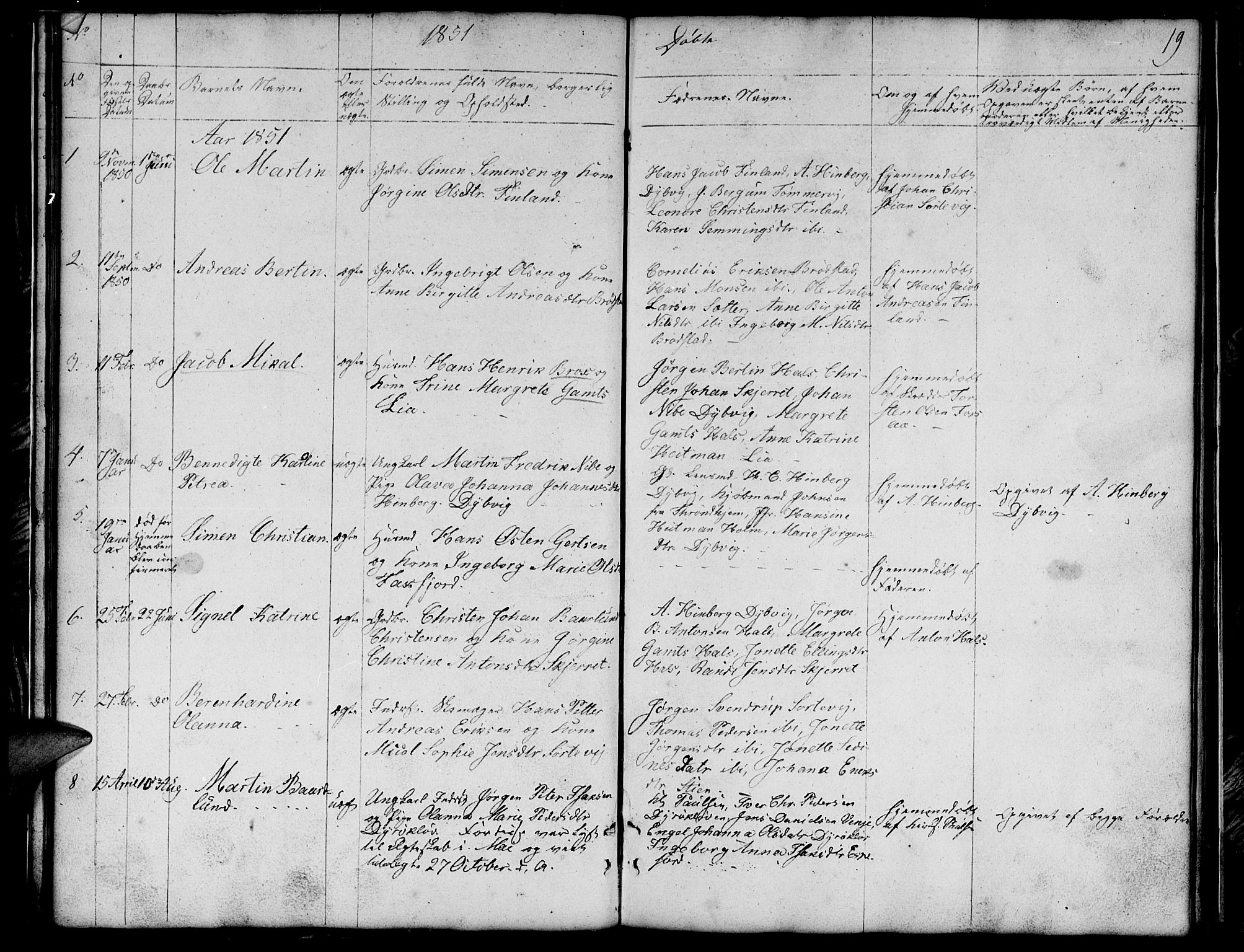 Tranøy sokneprestkontor, SATØ/S-1313/I/Ia/Iab/L0011klokker: Parish register (copy) no. 11, 1845-1859, p. 19