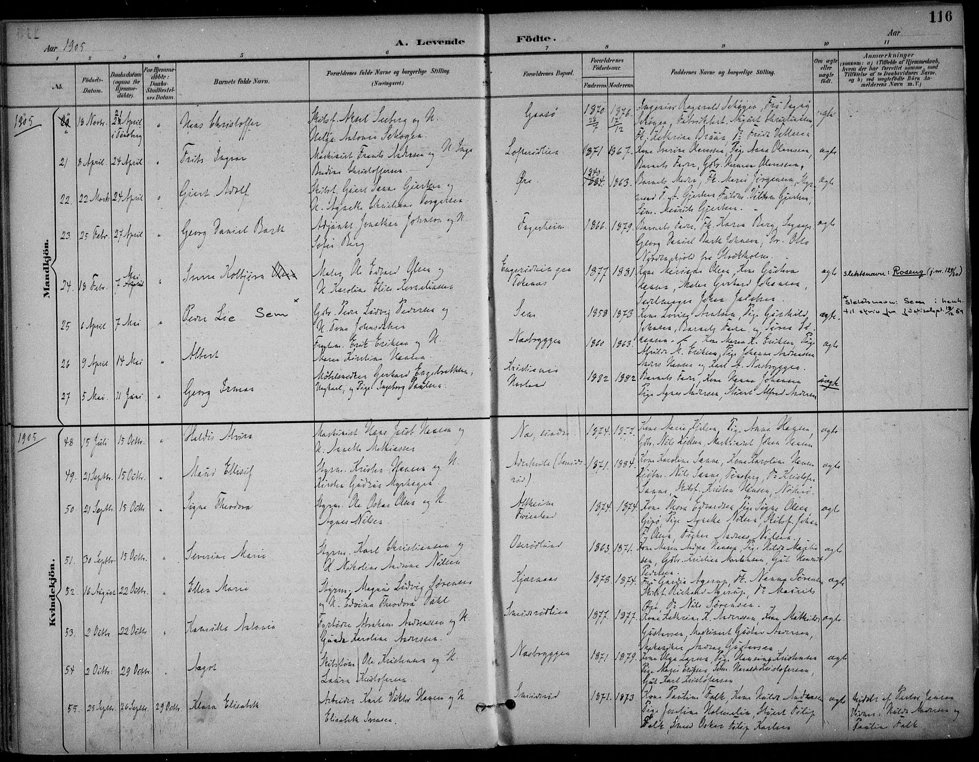 Nøtterøy kirkebøker, AV/SAKO-A-354/F/Fa/L0009: Parish register (official) no. I 9, 1894-1907, p. 116