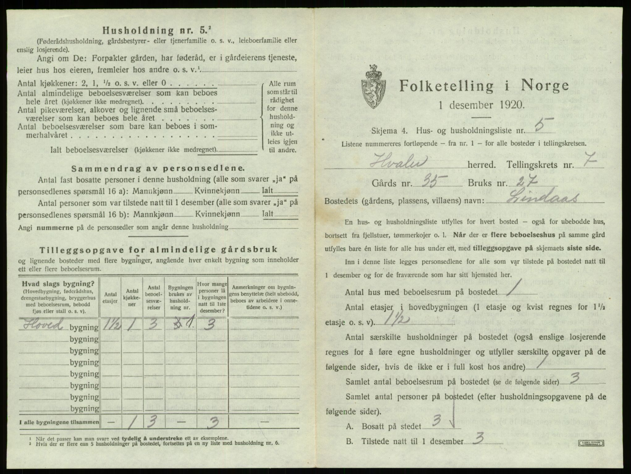 SAO, 1920 census for Hvaler, 1920, p. 1126