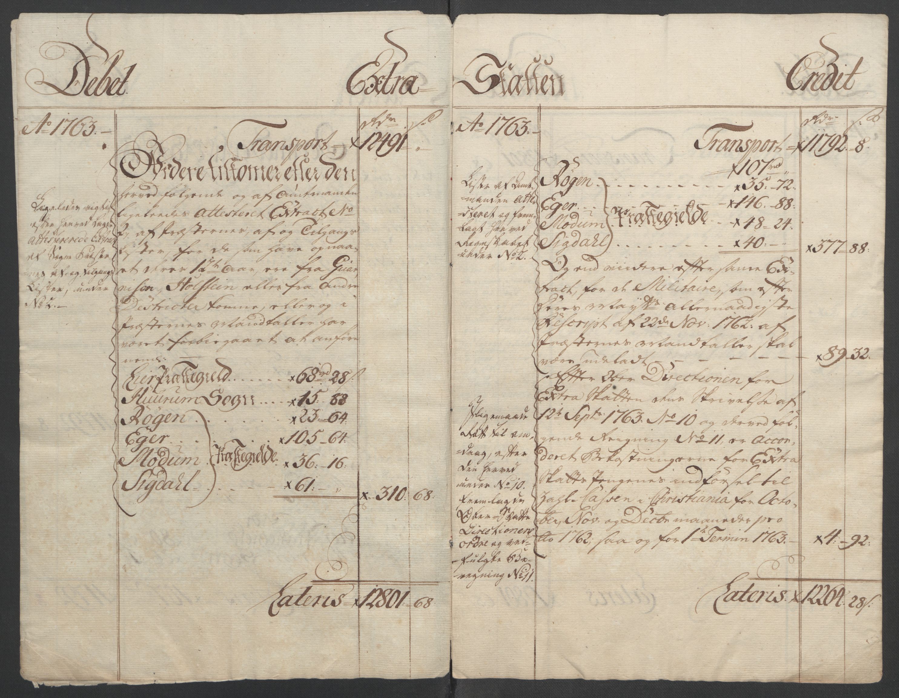 Rentekammeret inntil 1814, Reviderte regnskaper, Fogderegnskap, AV/RA-EA-4092/R31/L1833: Ekstraskatten Hurum, Røyken, Eiker, Lier og Buskerud, 1762-1764, p. 54