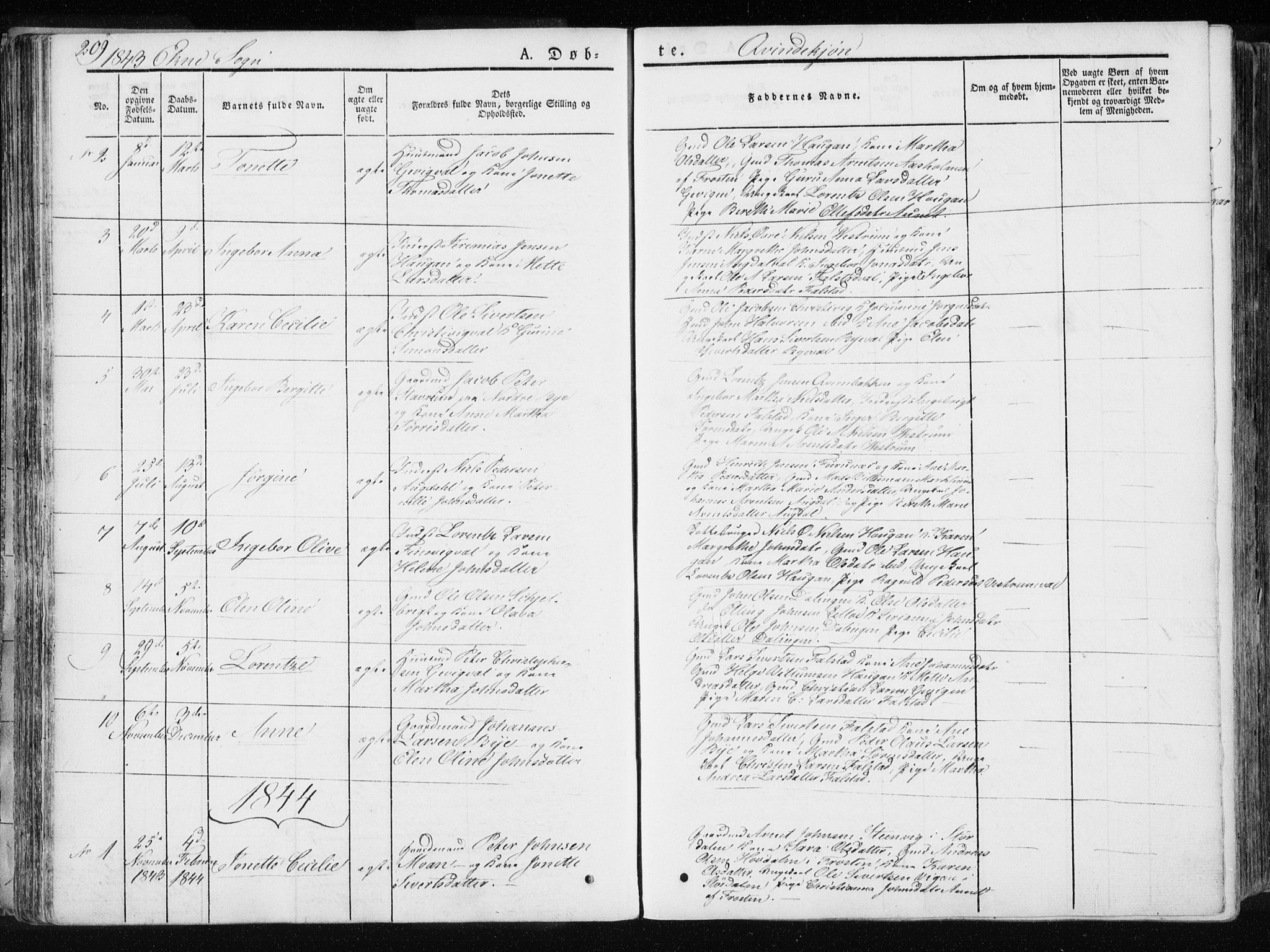 Ministerialprotokoller, klokkerbøker og fødselsregistre - Nord-Trøndelag, SAT/A-1458/717/L0154: Parish register (official) no. 717A06 /2, 1836-1849, p. 209