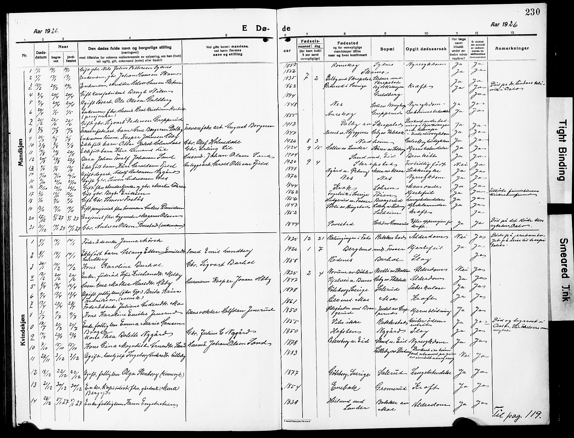 Høland prestekontor Kirkebøker, SAO/A-10346a/G/Ga/L0008: Parish register (copy) no. I 8, 1915-1929, p. 230
