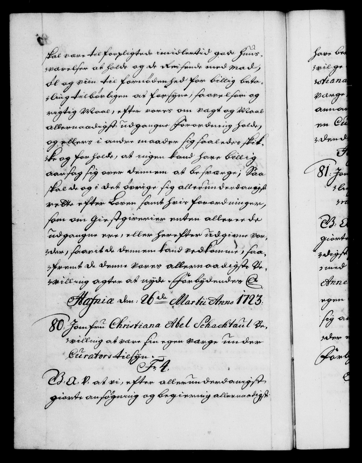 Danske Kanselli 1572-1799, AV/RA-EA-3023/F/Fc/Fca/Fcaa/L0024: Norske registre, 1723-1725, p. 85b